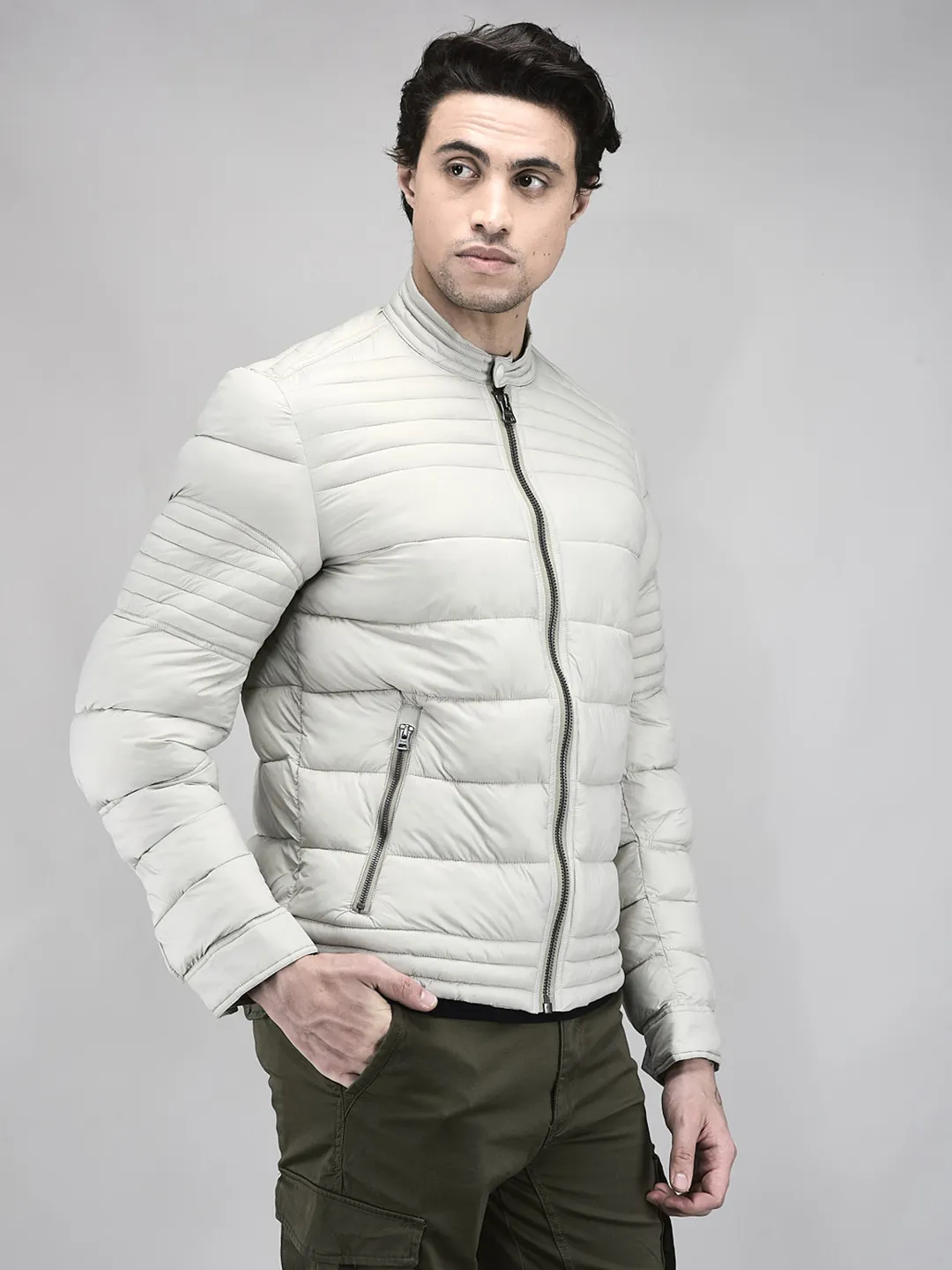 Men Lightweight Puffer Jacket in Feather Grey  - Thumbnail 2