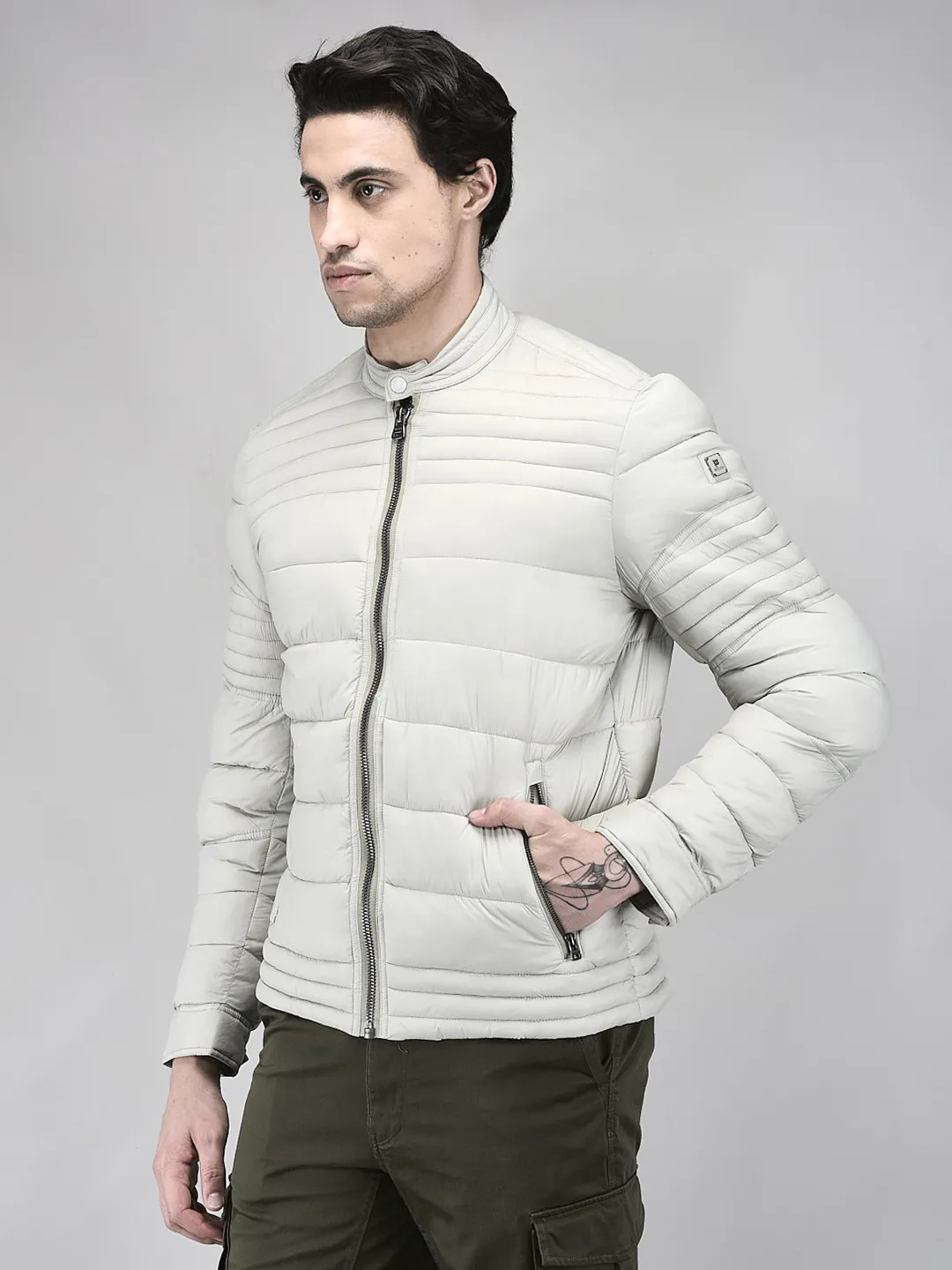Men Lightweight Puffer Jacket in Feather Grey  - Thumbnail 3