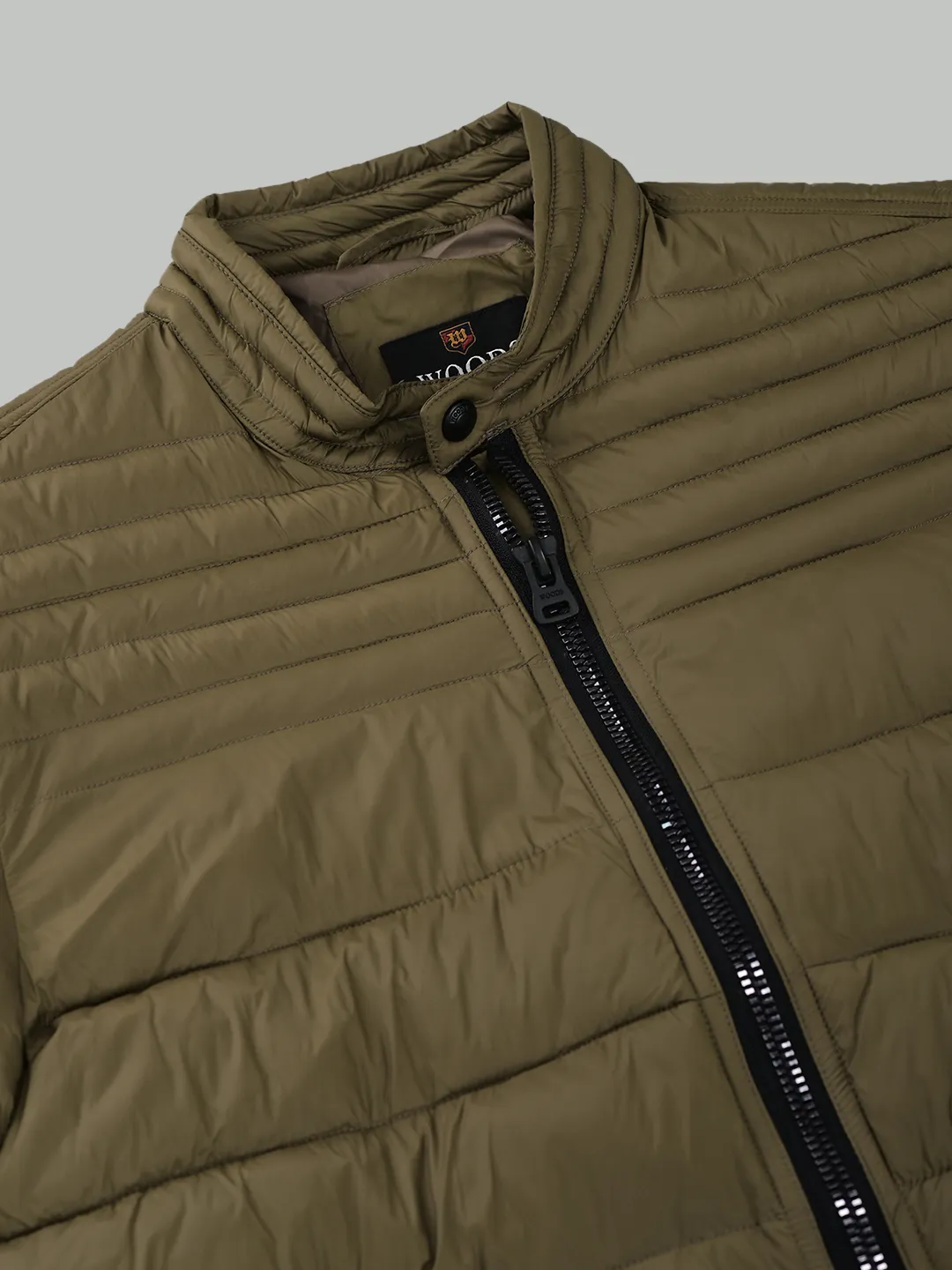 Men Lightweight Puffer Jacket in Military Olive - Thumbnail 6