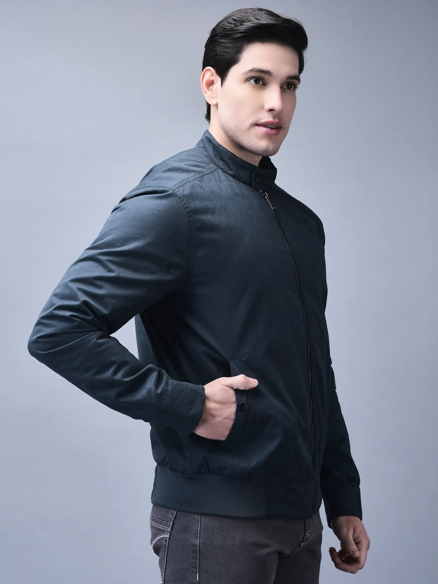 Dark teal jacket for men - Thumbnail 3