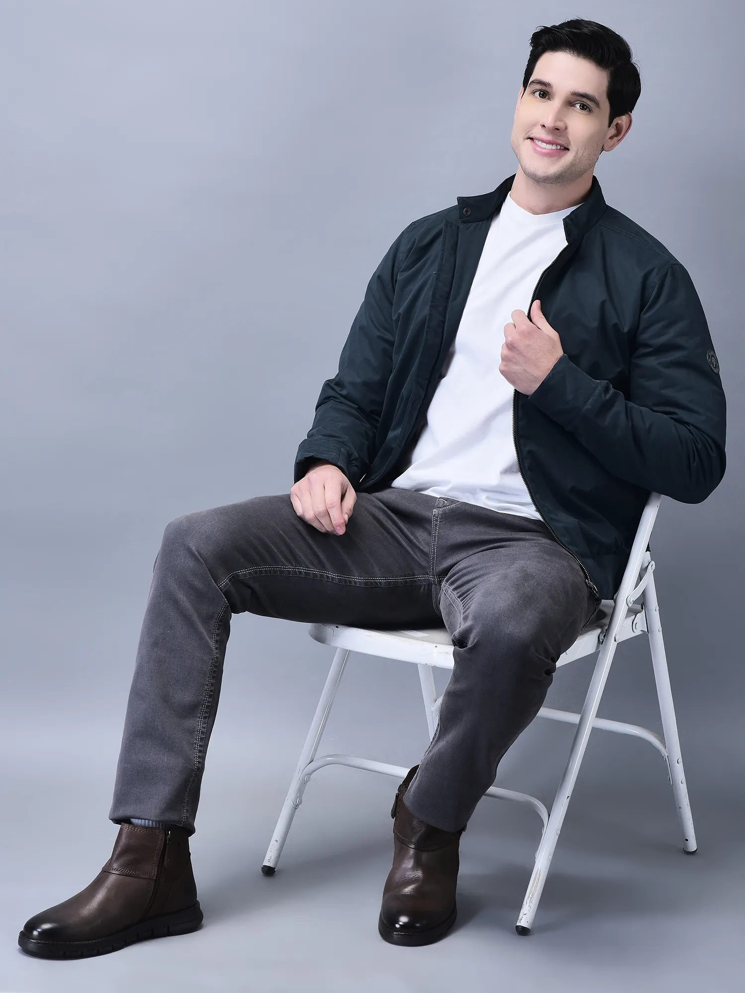 Dark teal jacket for men - Thumbnail 8
