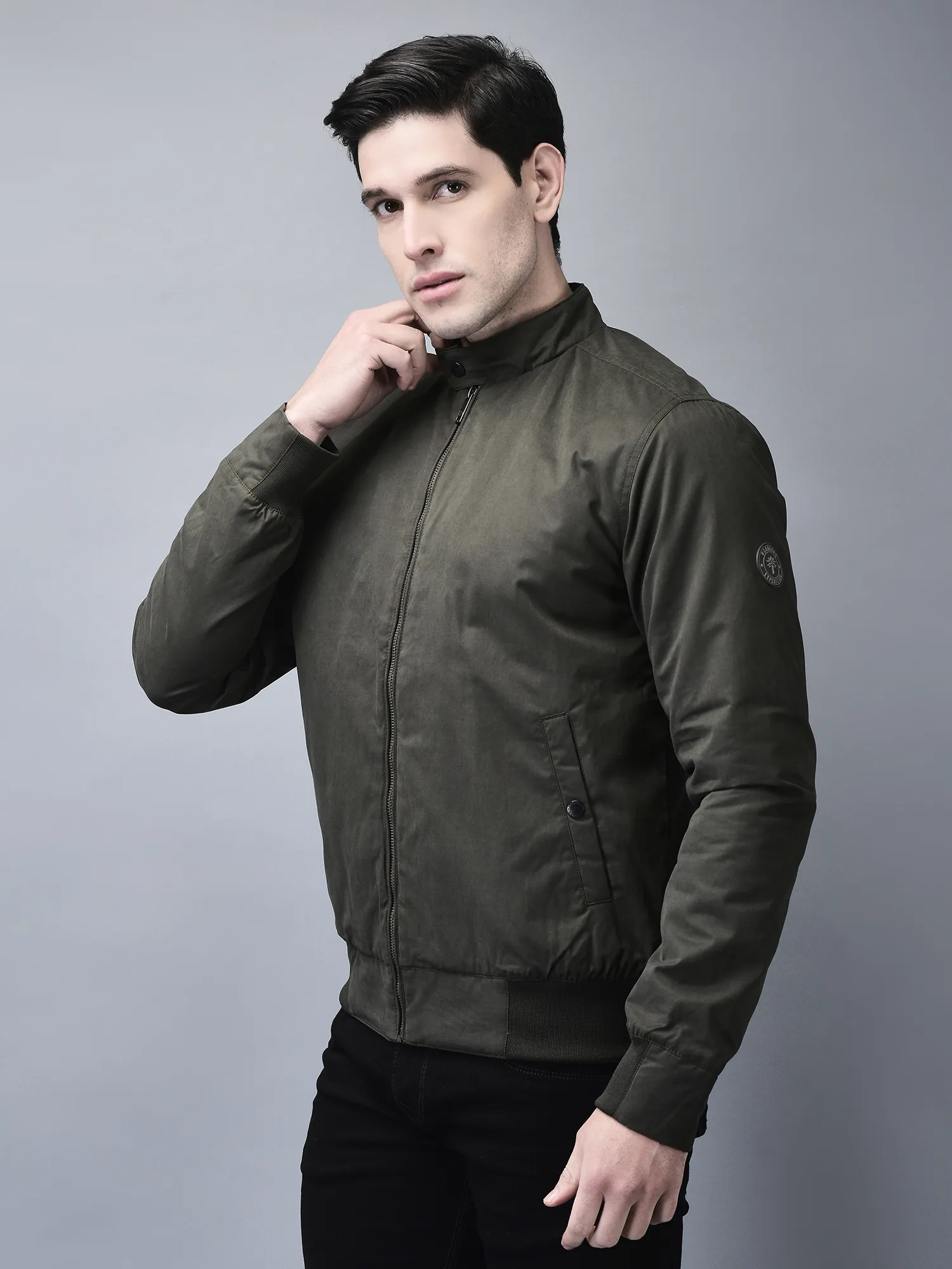 Olive jacket for men - Thumbnail 2