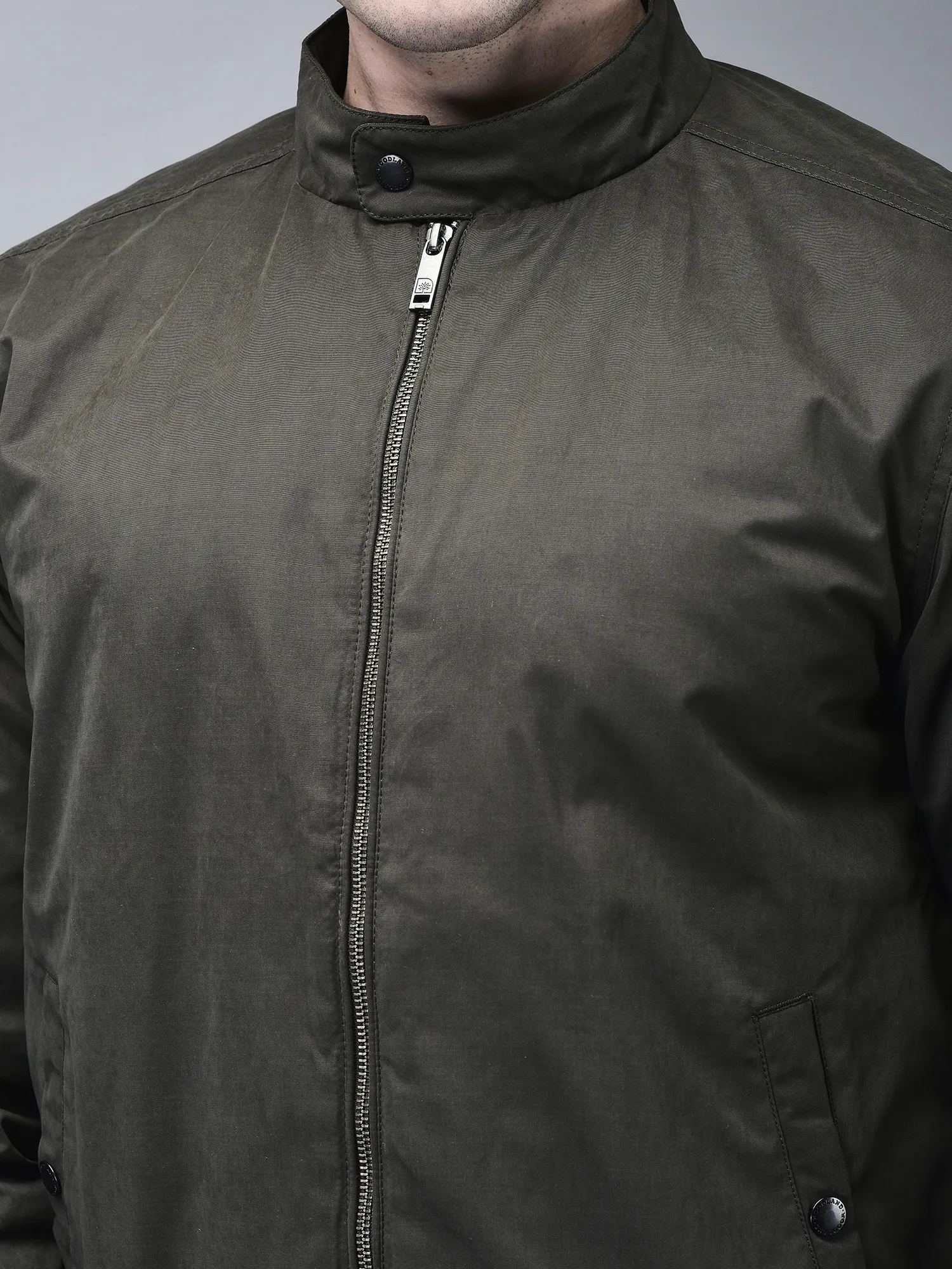 Olive jacket for men - Thumbnail 4
