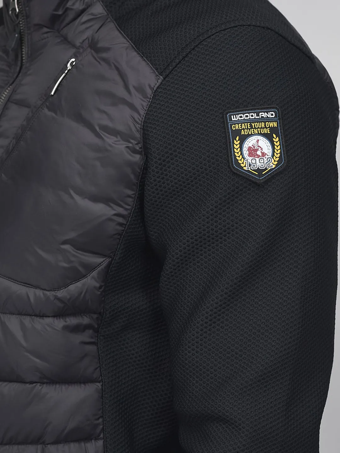 Nylon Men  Black Front Open Jacket - Thumbnail 6