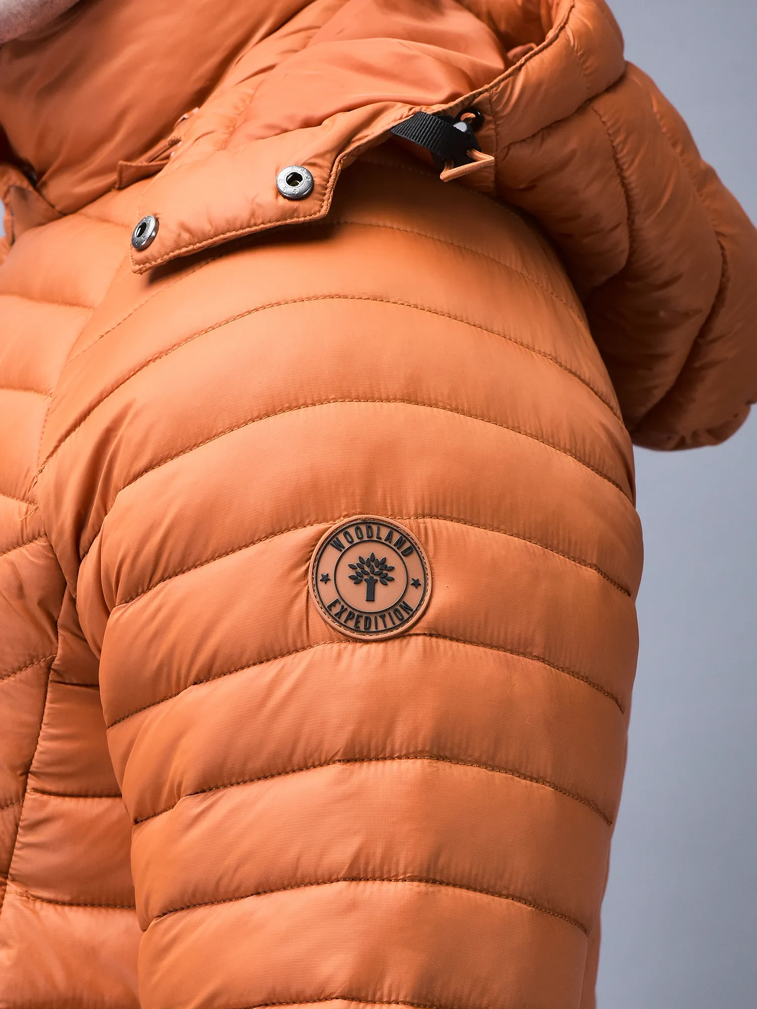 Burnt Orange jacket for men with hood - Thumbnail 5