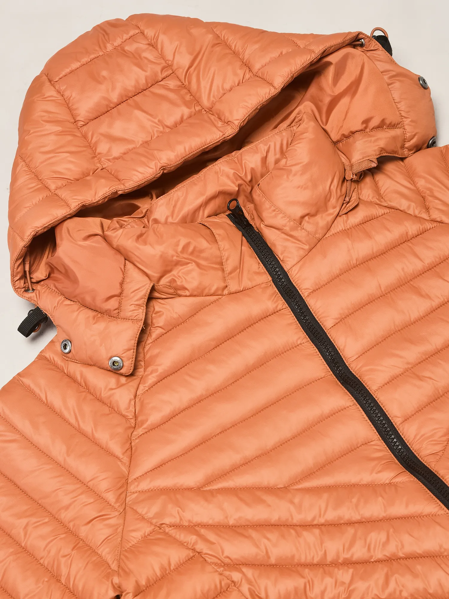 Burnt Orange jacket for men with hood - Thumbnail 6
