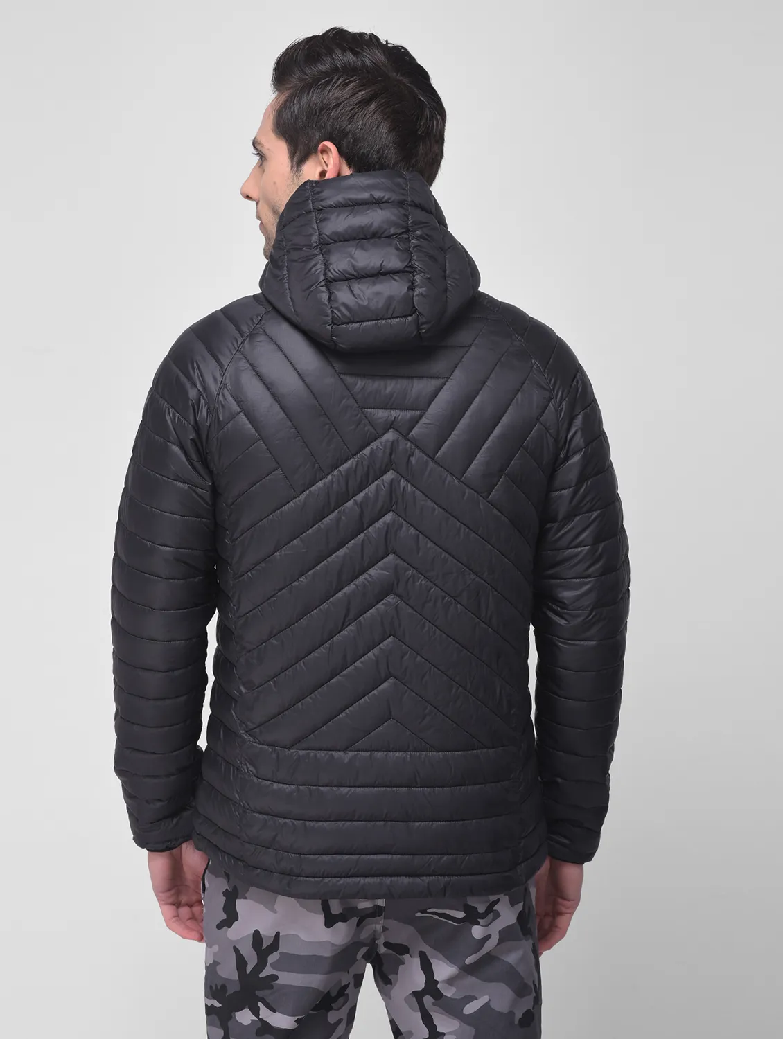 Black jacket for men with hood - Thumbnail 6
