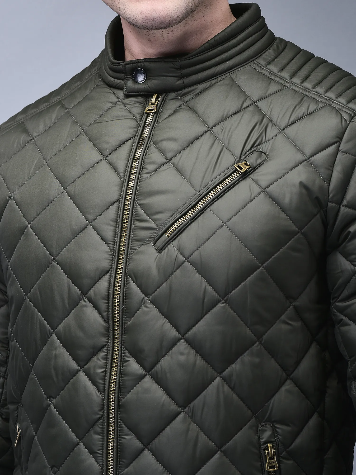 Olive jacket for men - Thumbnail 4