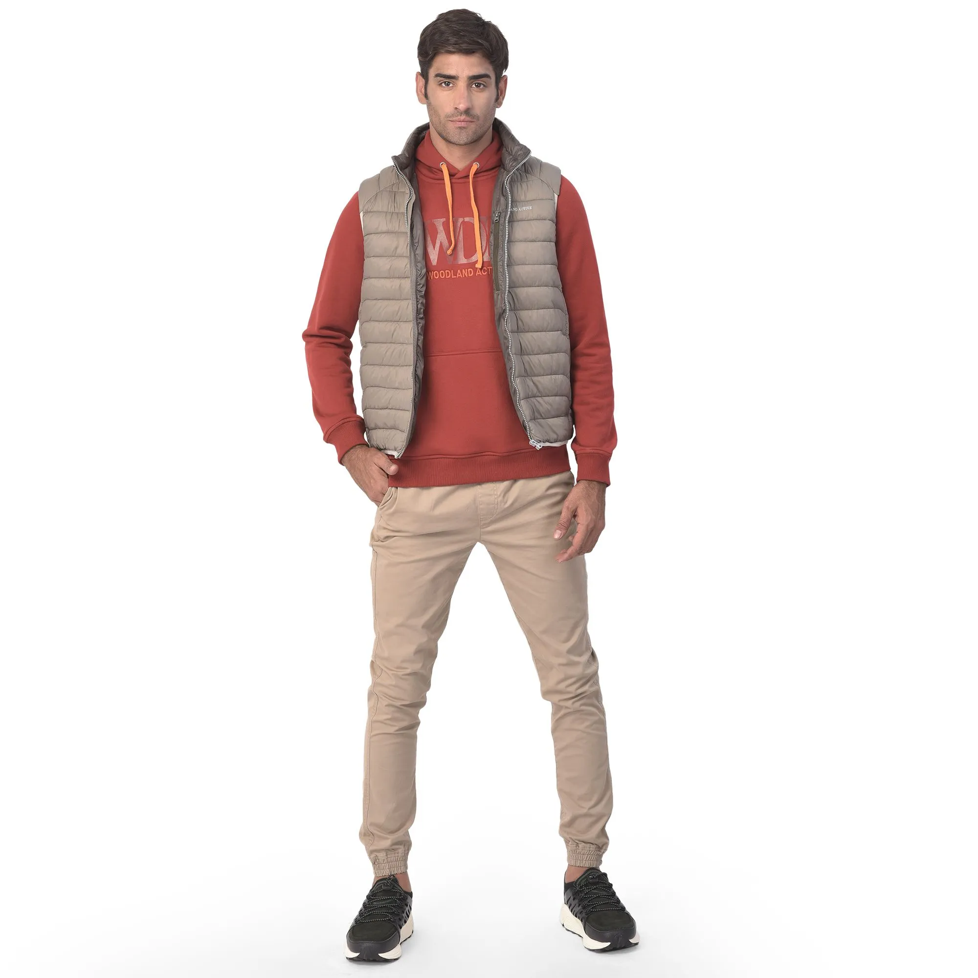 Sage green/Major brown sleeveless jacket - Thumbnail 5