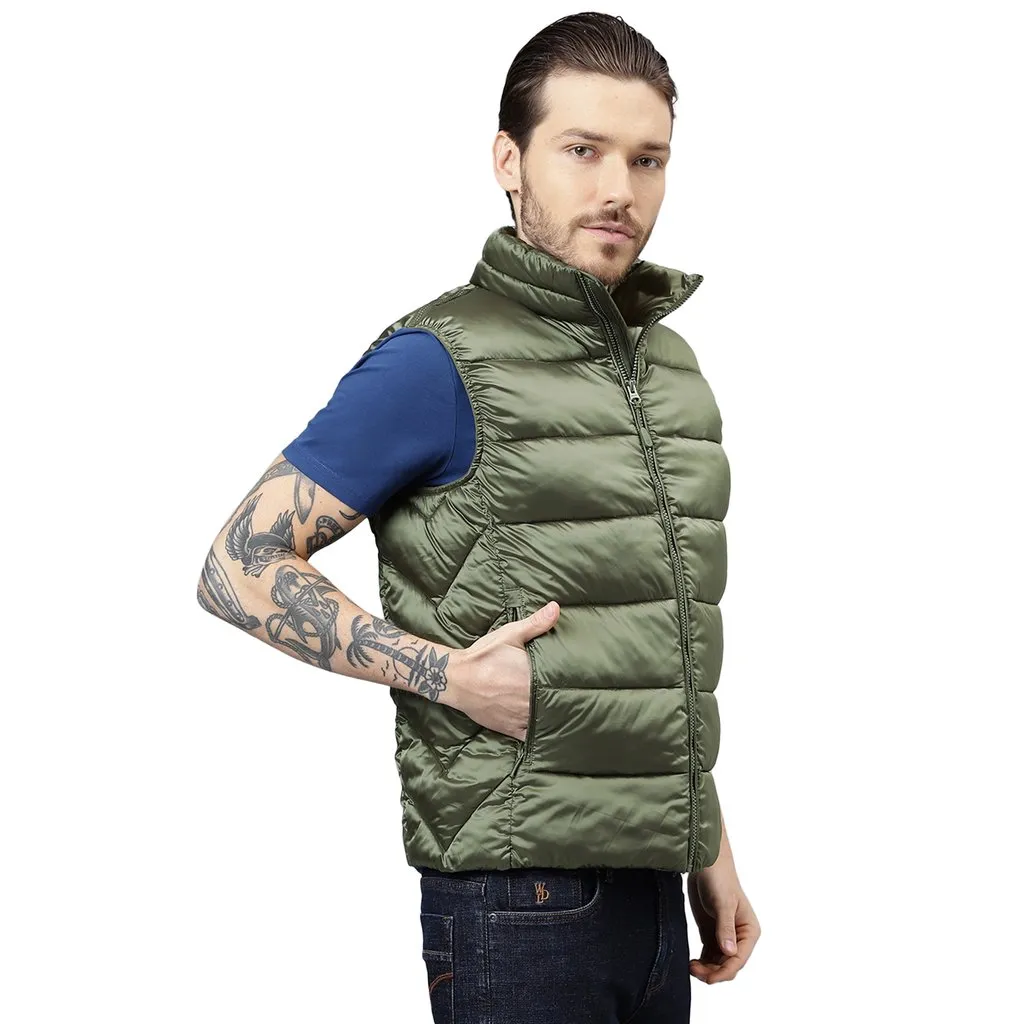 Green Sleeveless Jacket for Men - Thumbnail 3