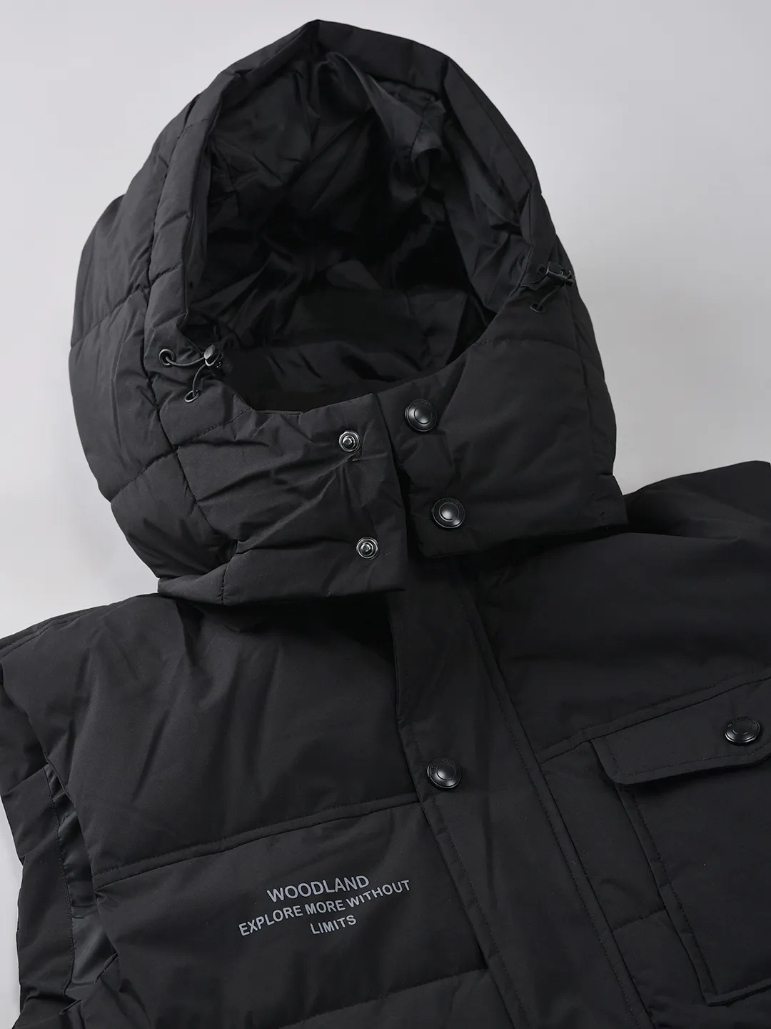 Black sleeveless jacket for men with hood - Thumbnail 5