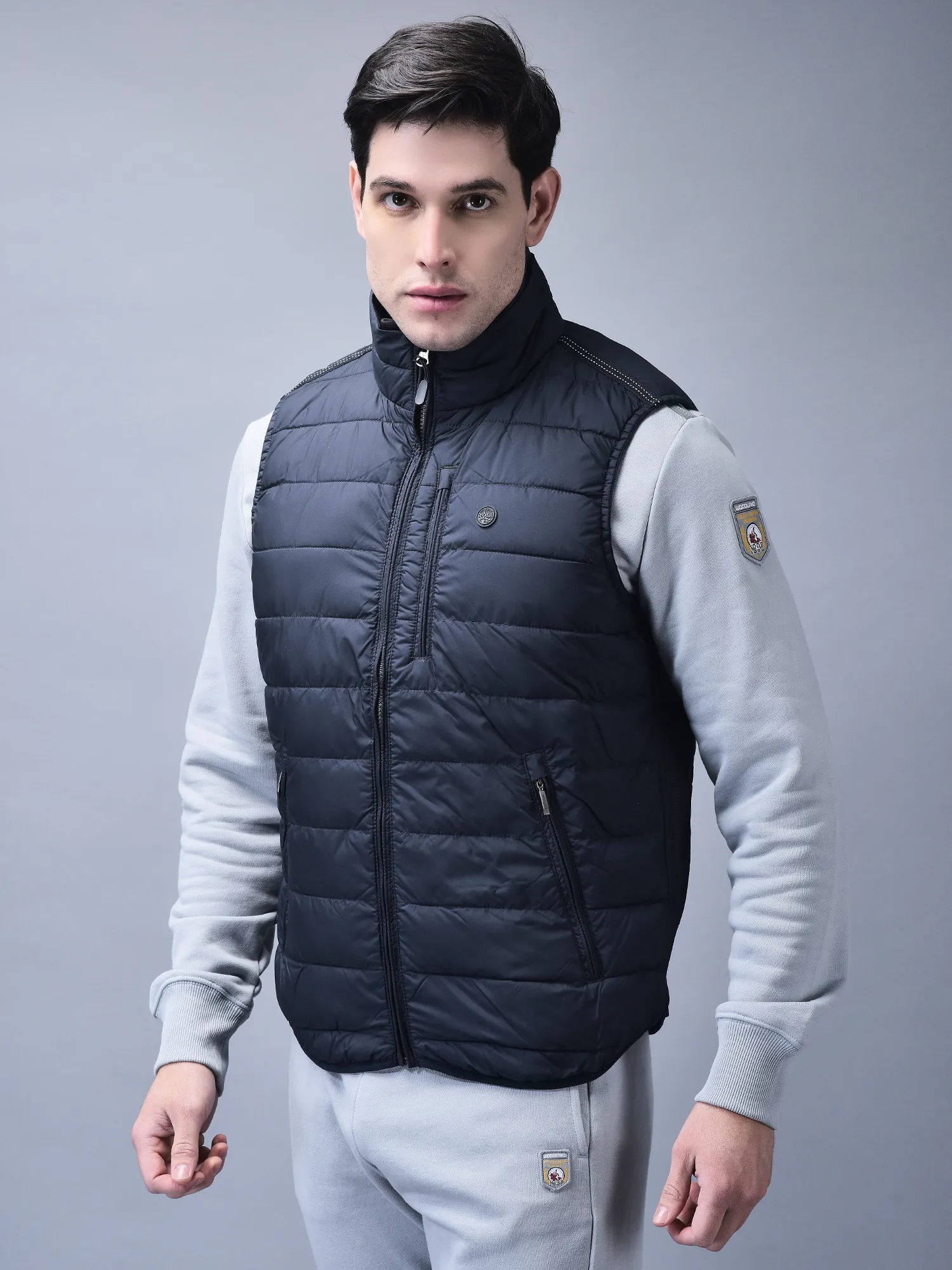 Navy sleeveless jacket for men  - Thumbnail 2