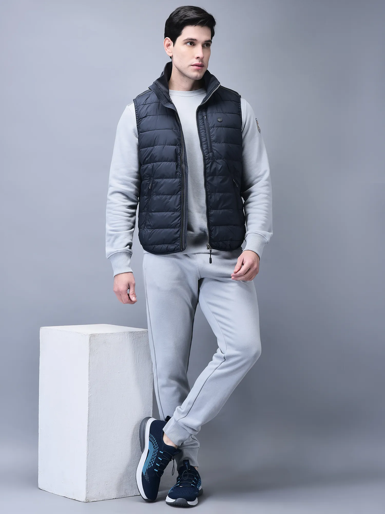 Navy sleeveless jacket for men  - Thumbnail 7