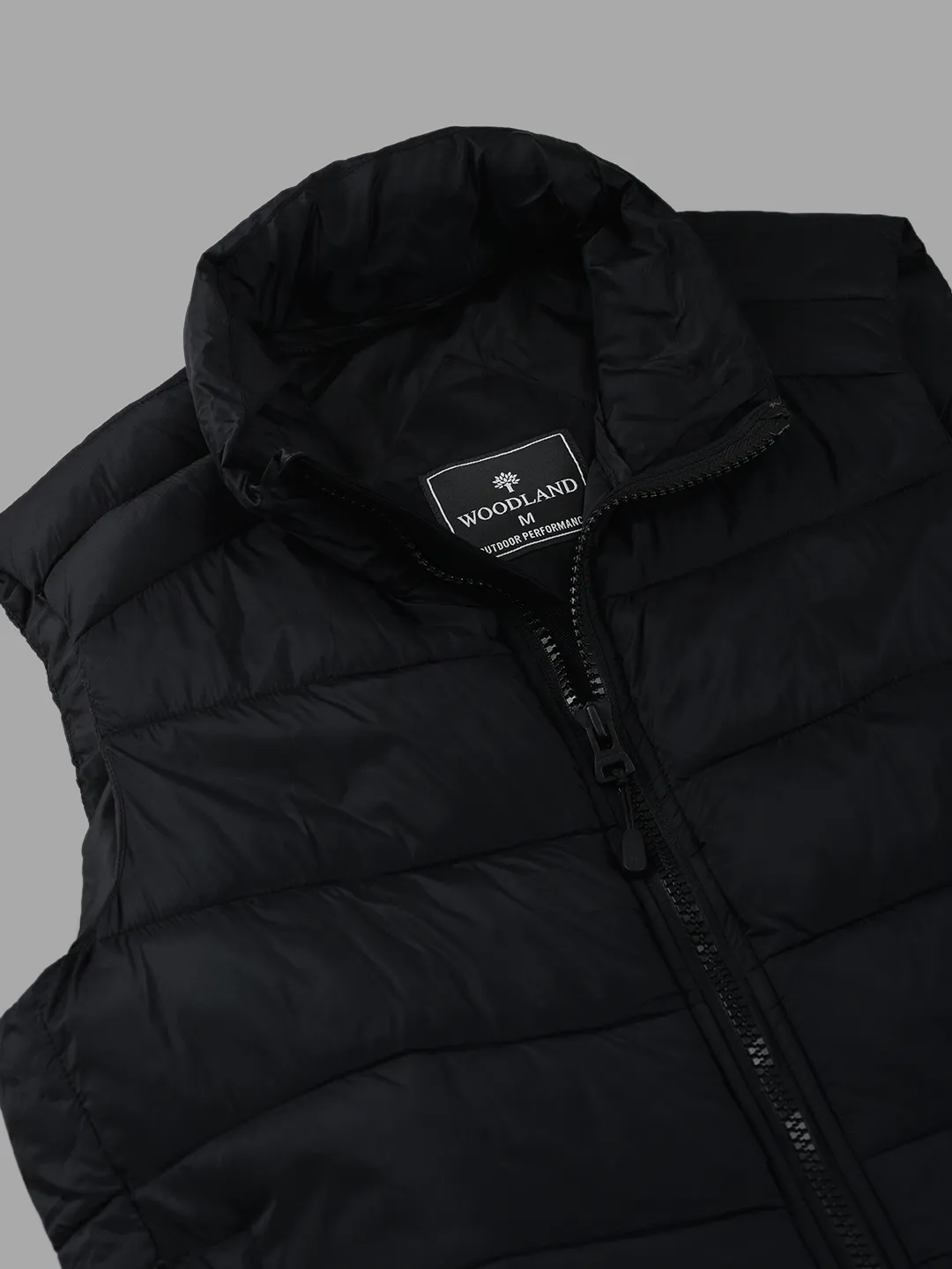 Men Quilted High-Neck Nylon Black Jacket - Thumbnail 5