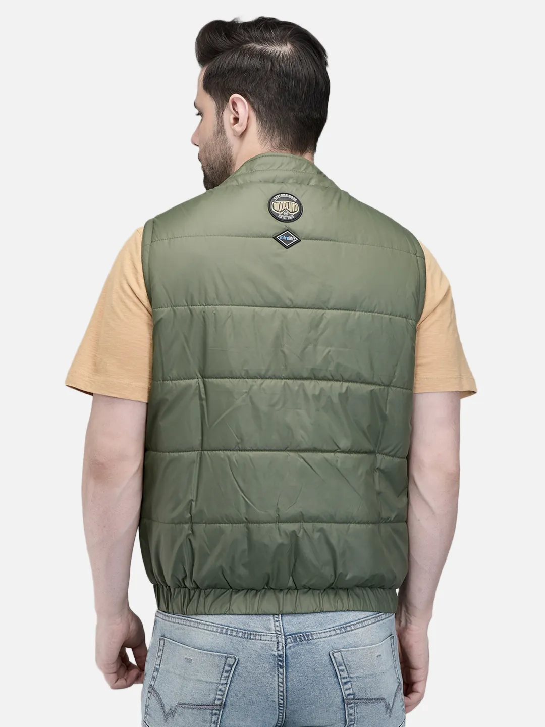 Men Olive Lightweight Sleeveless Outdoor Jacket 6
