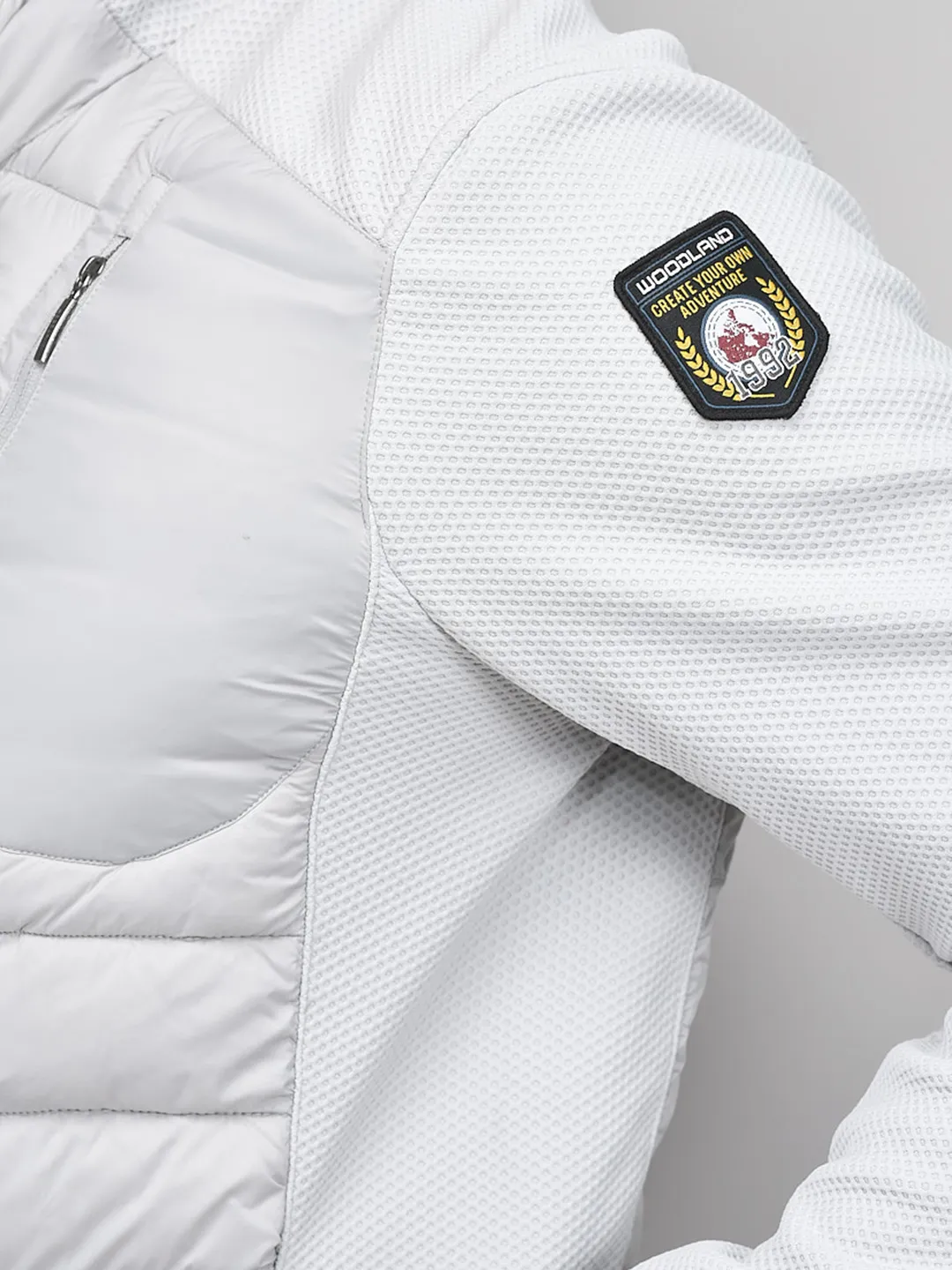 Nylon Men Grey Front Open Jacket - Thumbnail 5