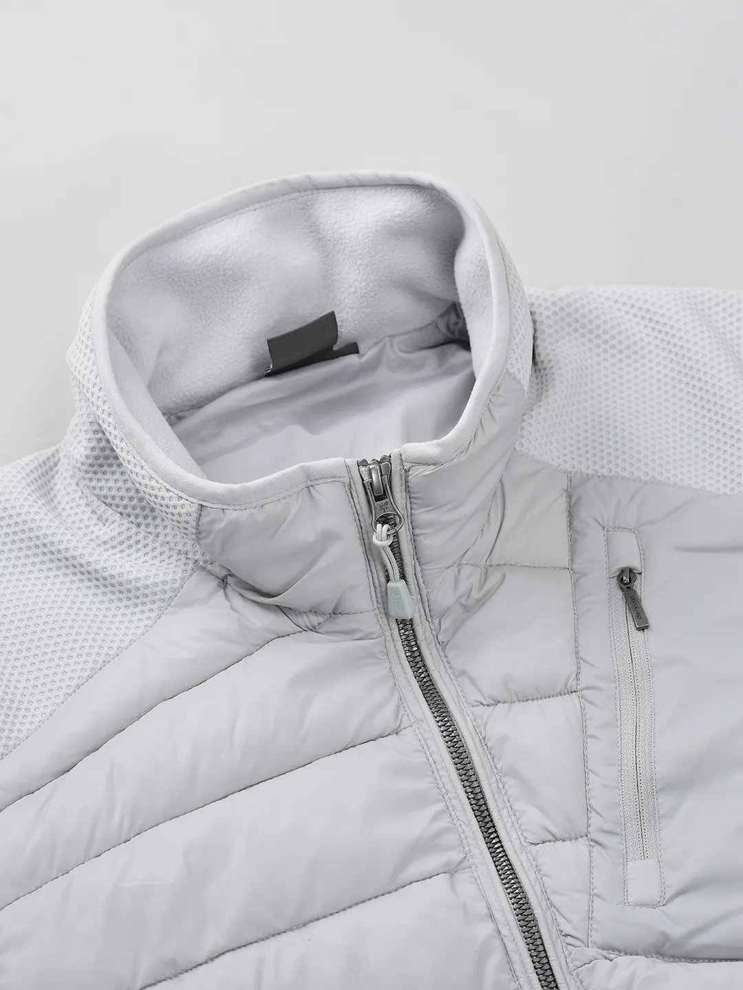 Nylon Men Grey Front Open Jacket - Thumbnail 7