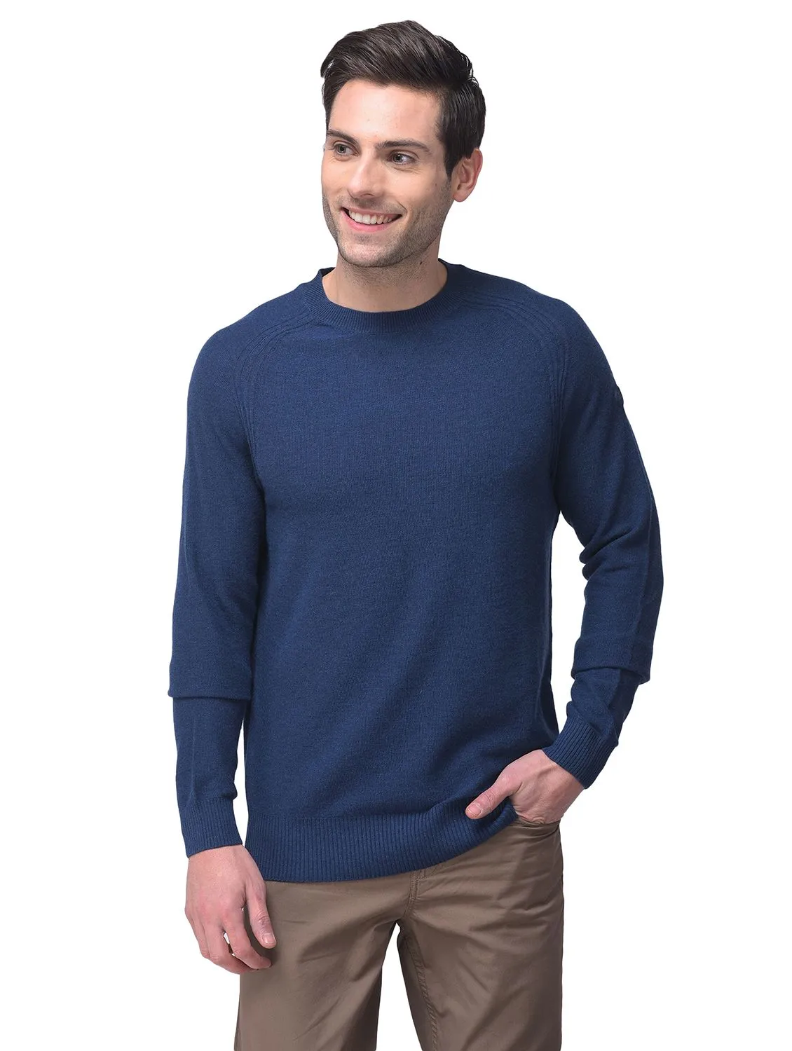 M Blue Full Sleeved Pullover - Thumbnail 2