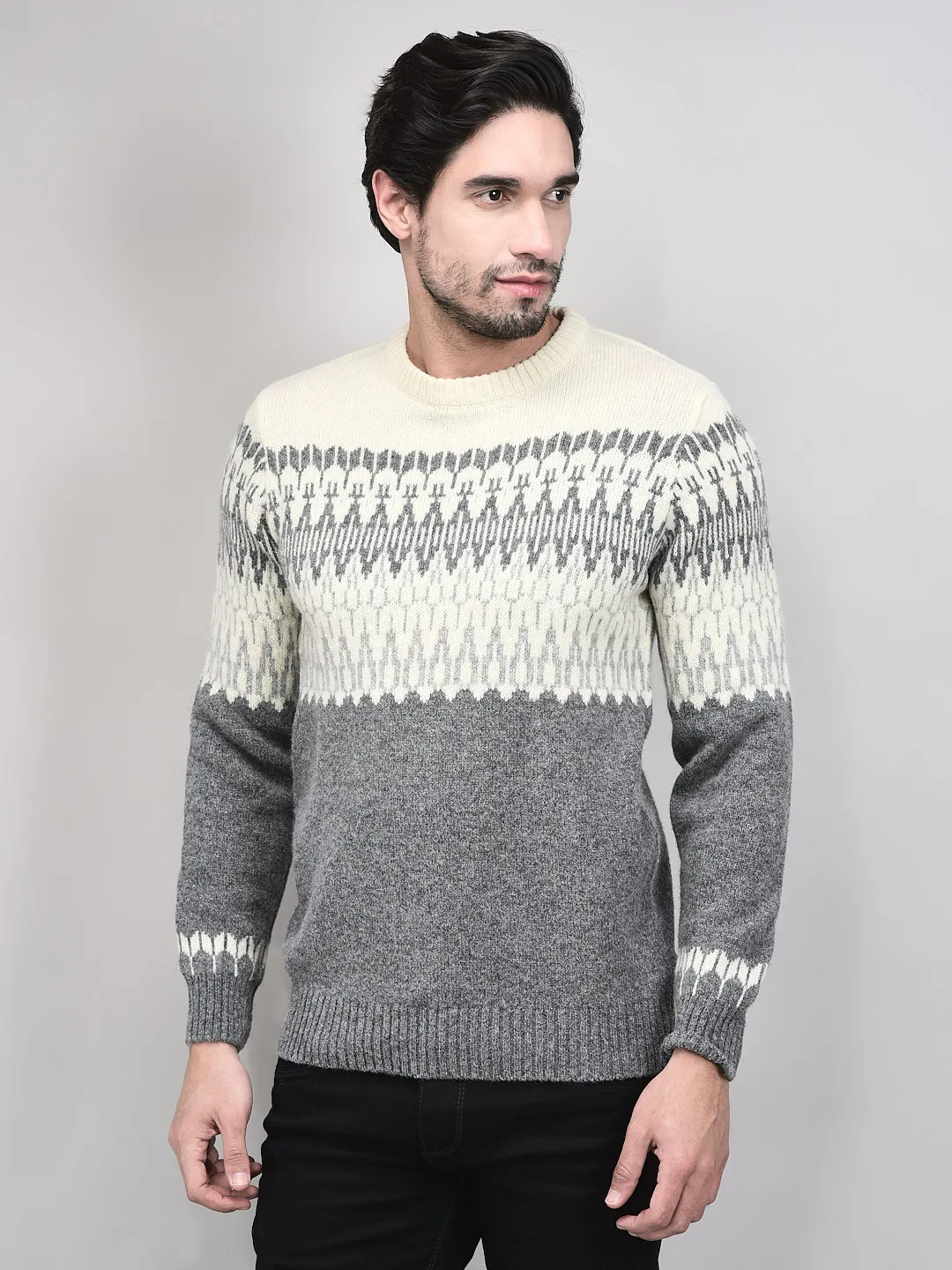 grey-multicolor-woolen-jacquard-pullover
