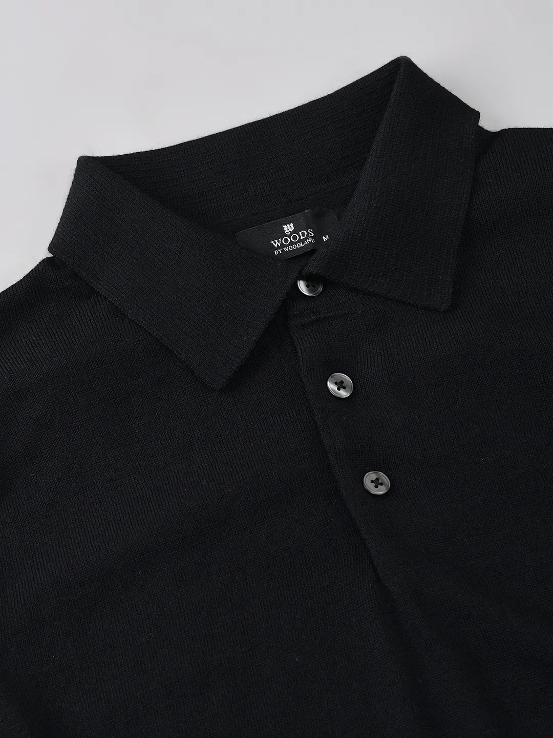 Woods Black Polo Jumper For Men - Thumbnail 5