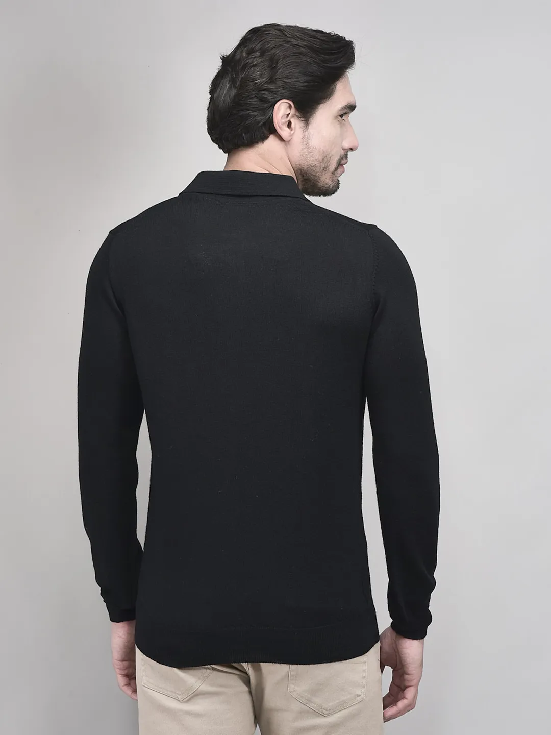 Woods Black Polo Jumper For Men - Thumbnail 6