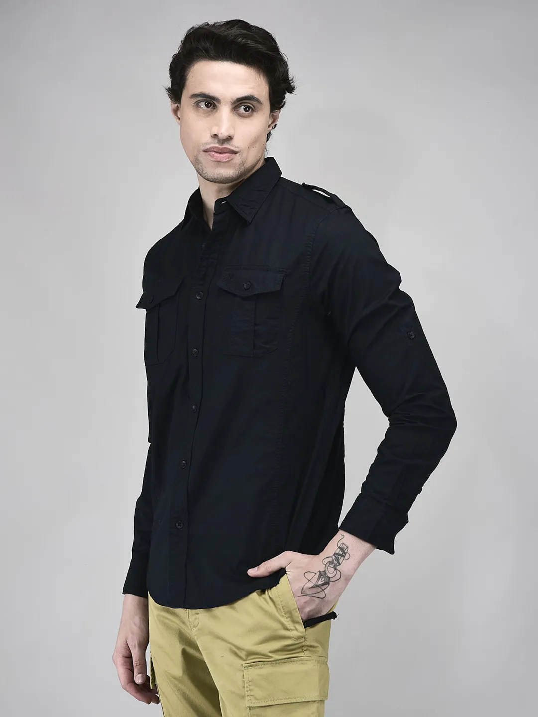 Woodland DNavy Shirt For Men - Thumbnail 3