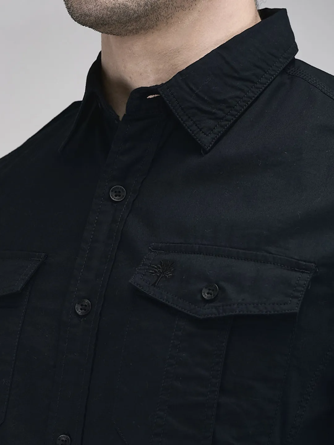 Woodland DNavy Shirt For Men - Thumbnail 4