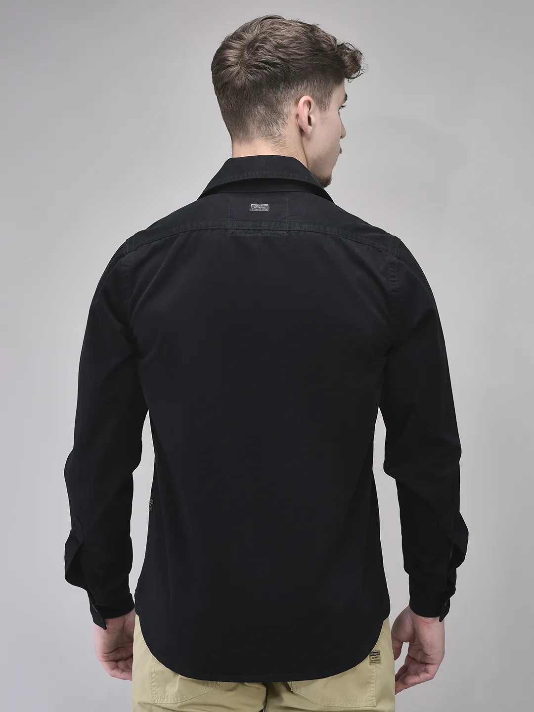 Cotton Navy Men Full Sleeve Shirt - Thumbnail 5