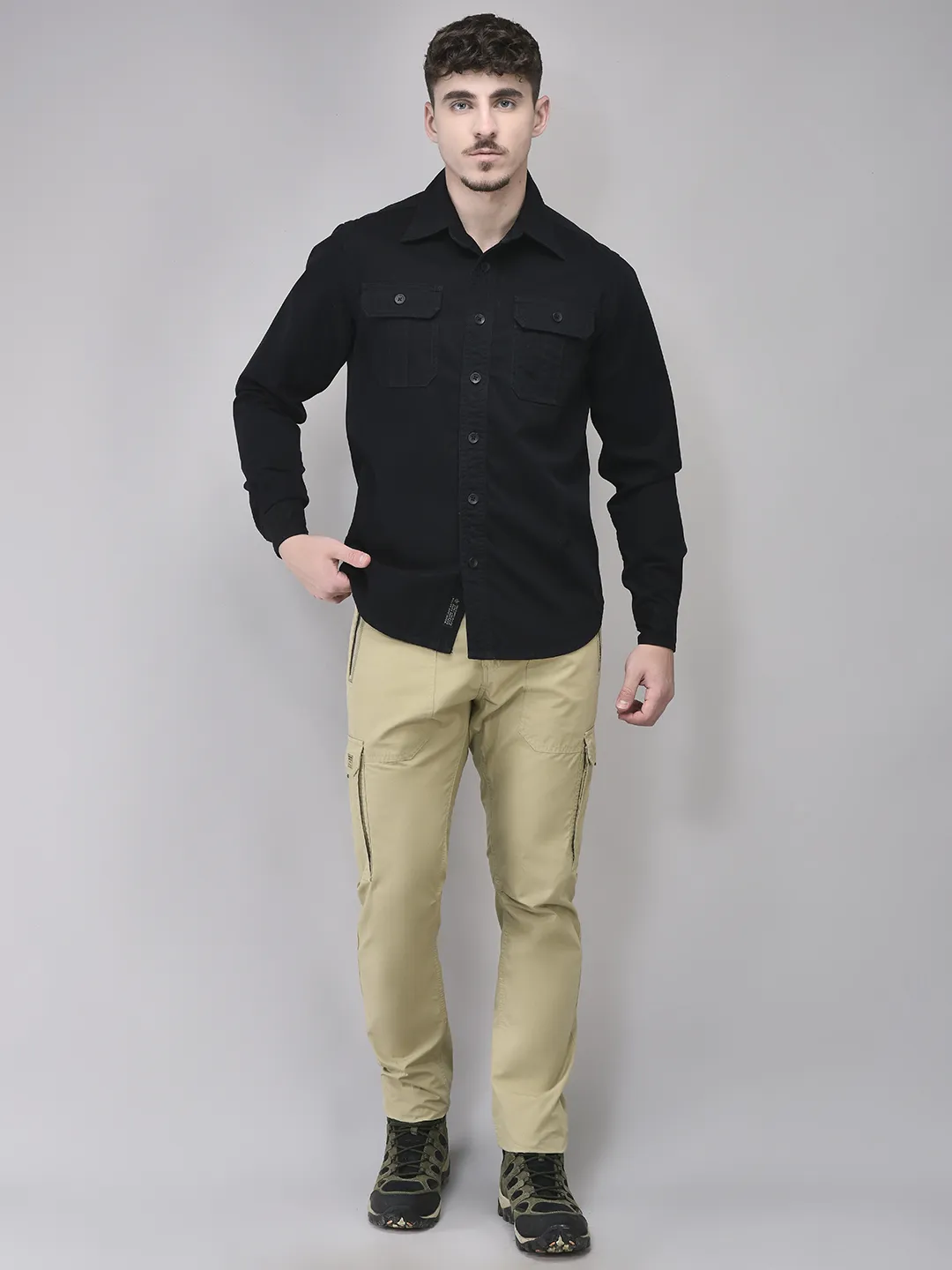 Cotton Navy Men Full Sleeve Shirt - Thumbnail 6