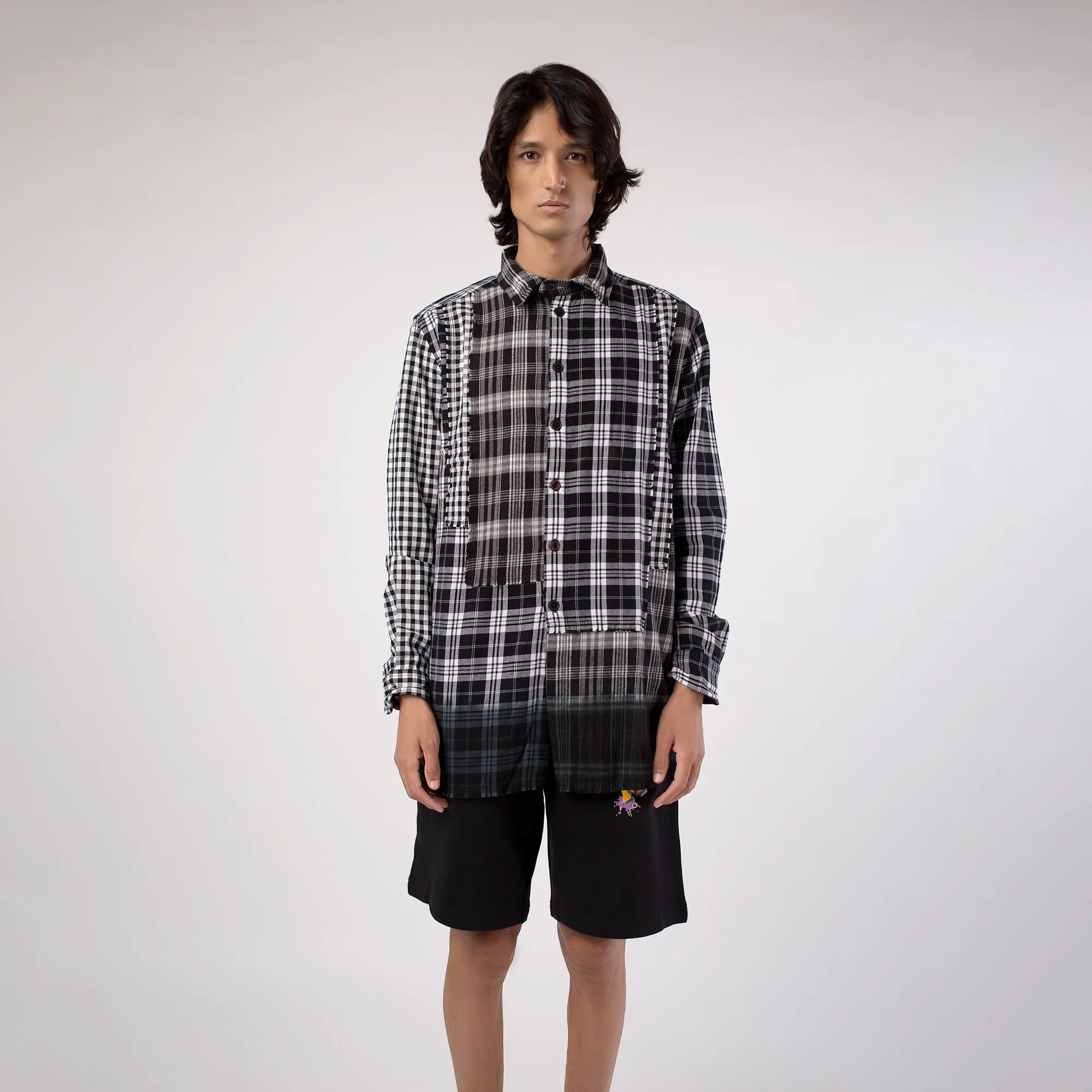 Rustic Check Brown Cotton Shirt - Thumbnail 3