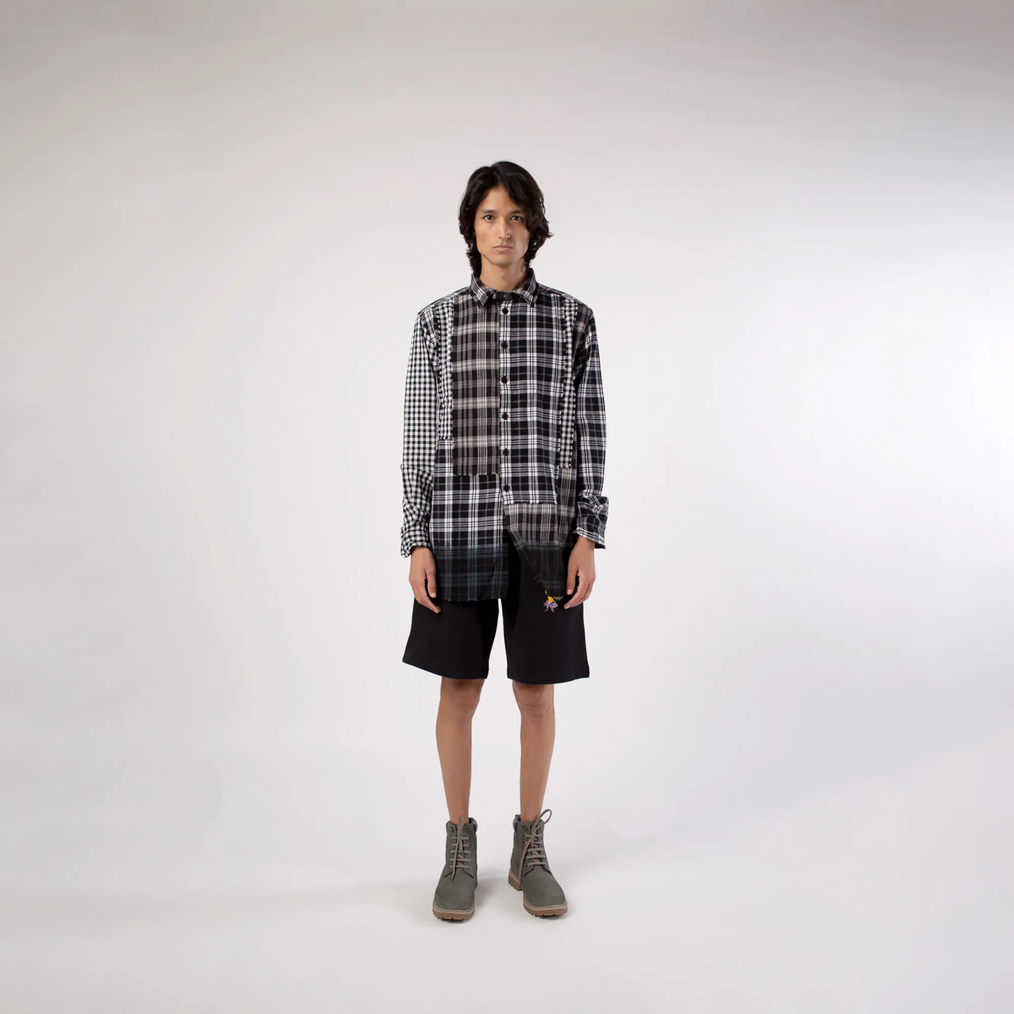 Rustic Check Brown Cotton Shirt - Thumbnail 12