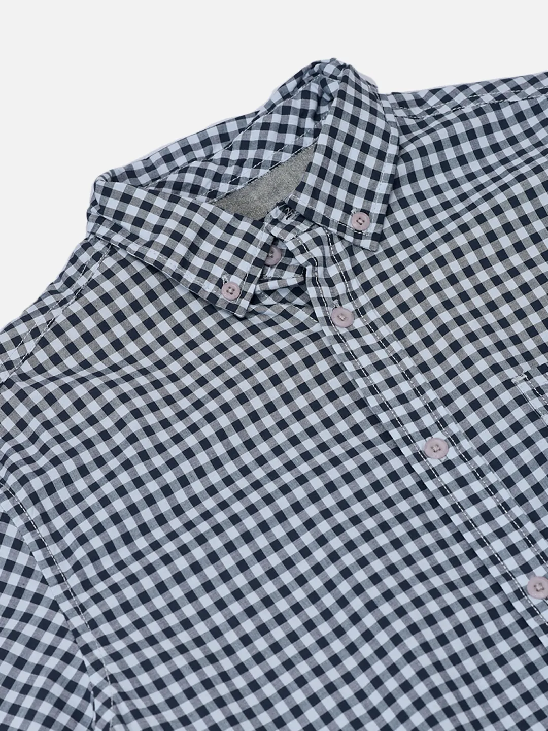 Men Blue Cotton Checked Shirt.  5