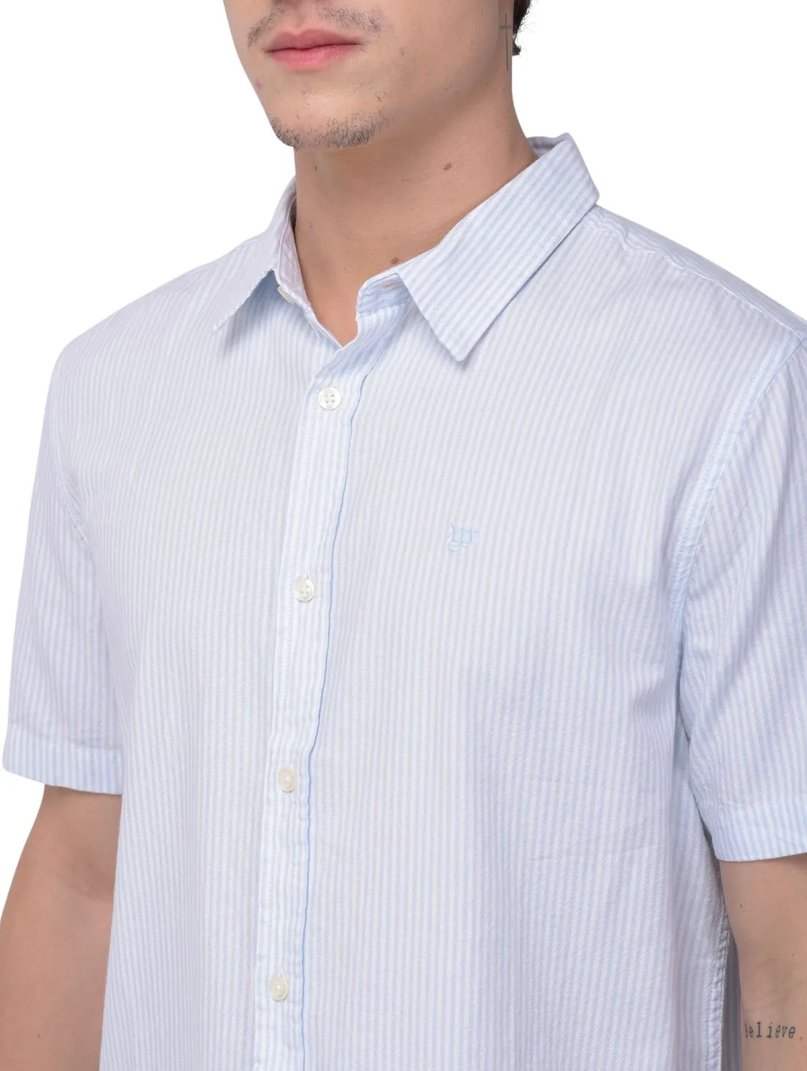 Sky blue half sleeves shirt - Thumbnail 3