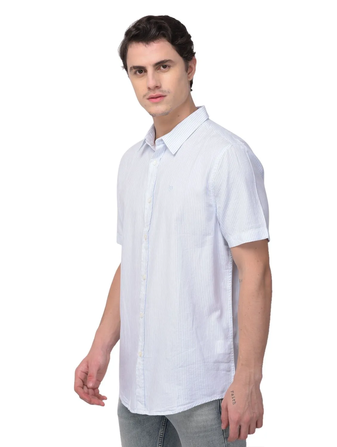 Sky blue half sleeves shirt - Thumbnail 5