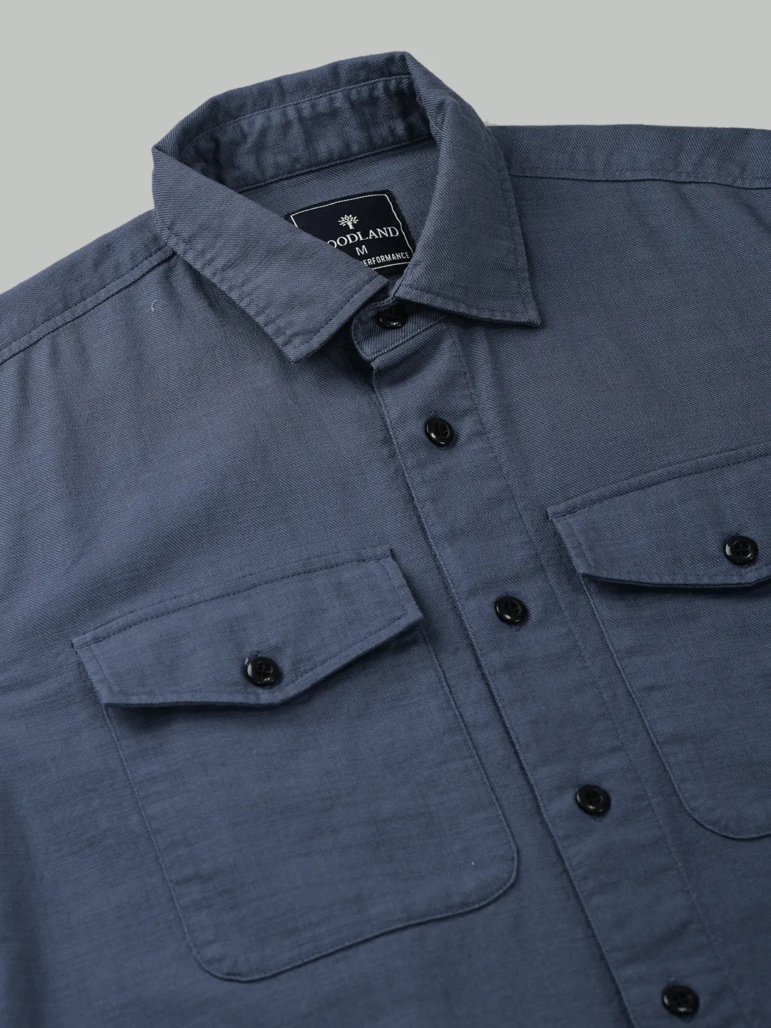 English Blue Cotton Shirt For Men - Thumbnail 5