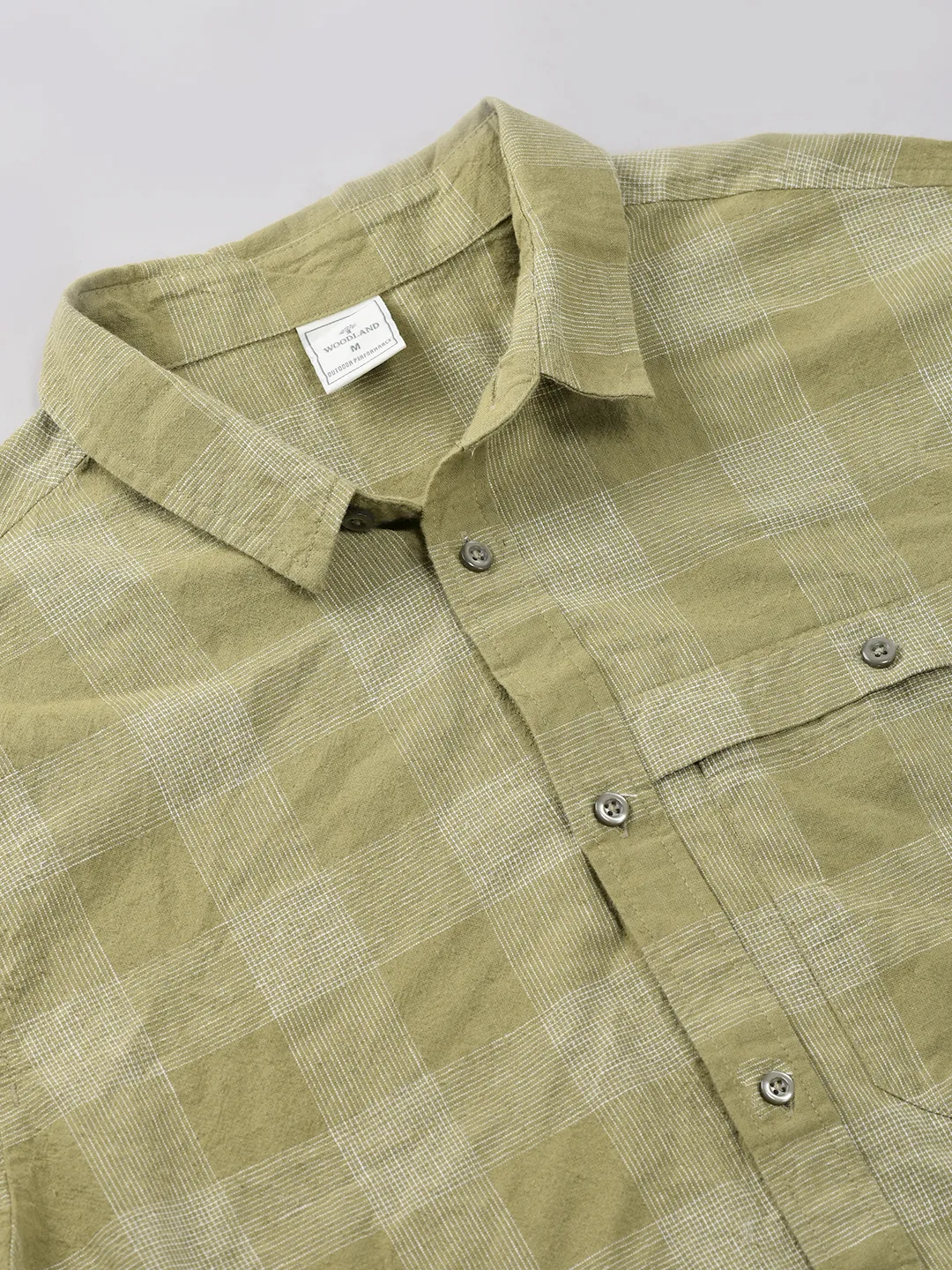 Woodland Men Half Sleeve Bayleaf Check Shirt - Thumbnail 5