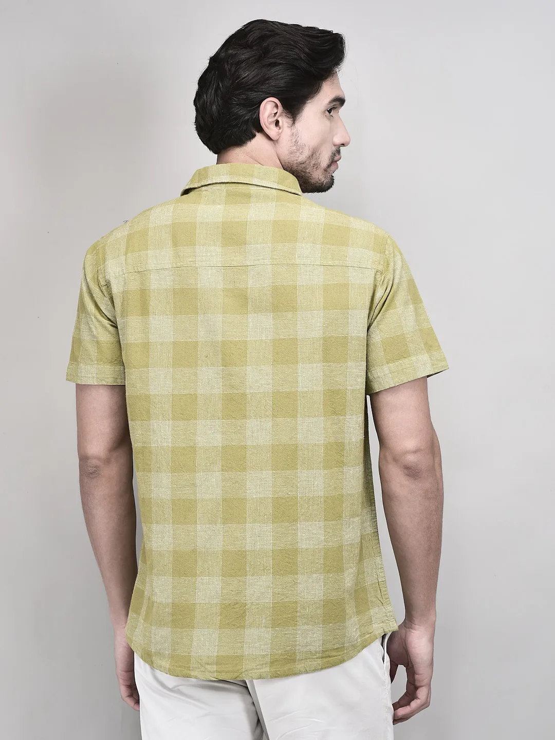 Woodland Men Half Sleeve Bayleaf Check Shirt - Thumbnail 6