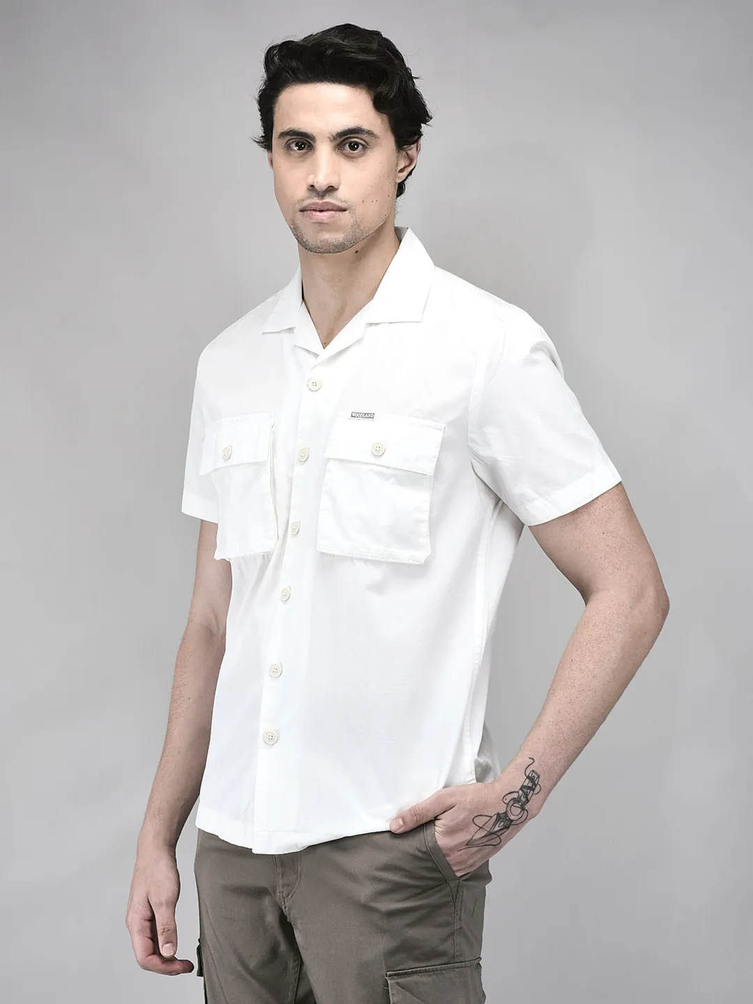 Woodland White Men Shirt - Thumbnail 2