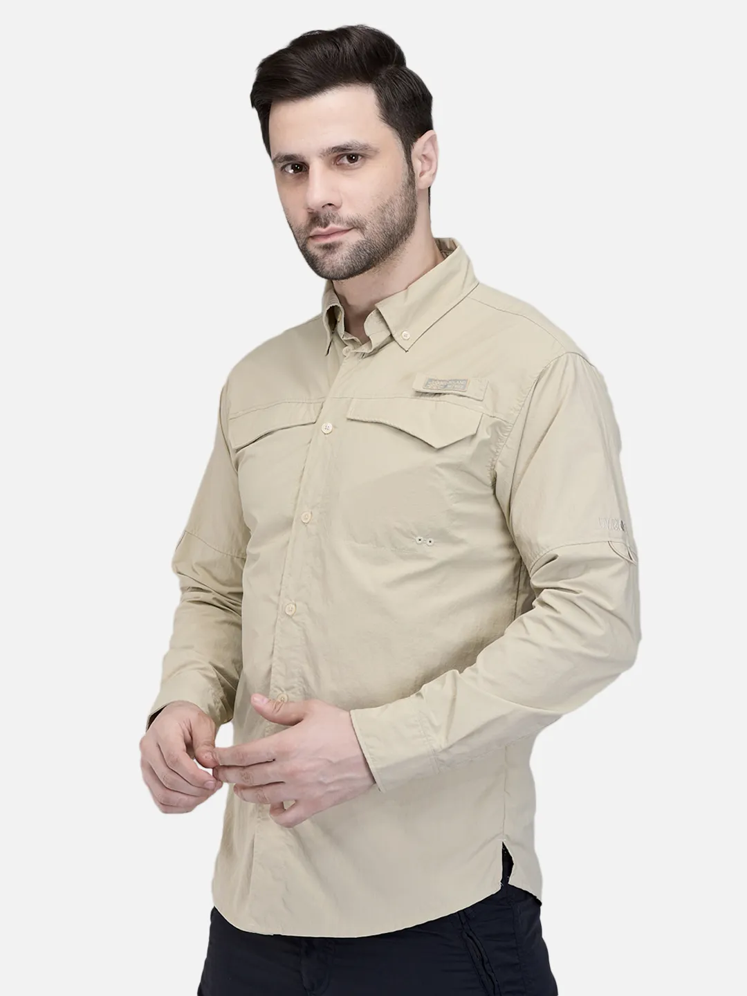 Woodland Men Beige FS Fishing Shirt 2