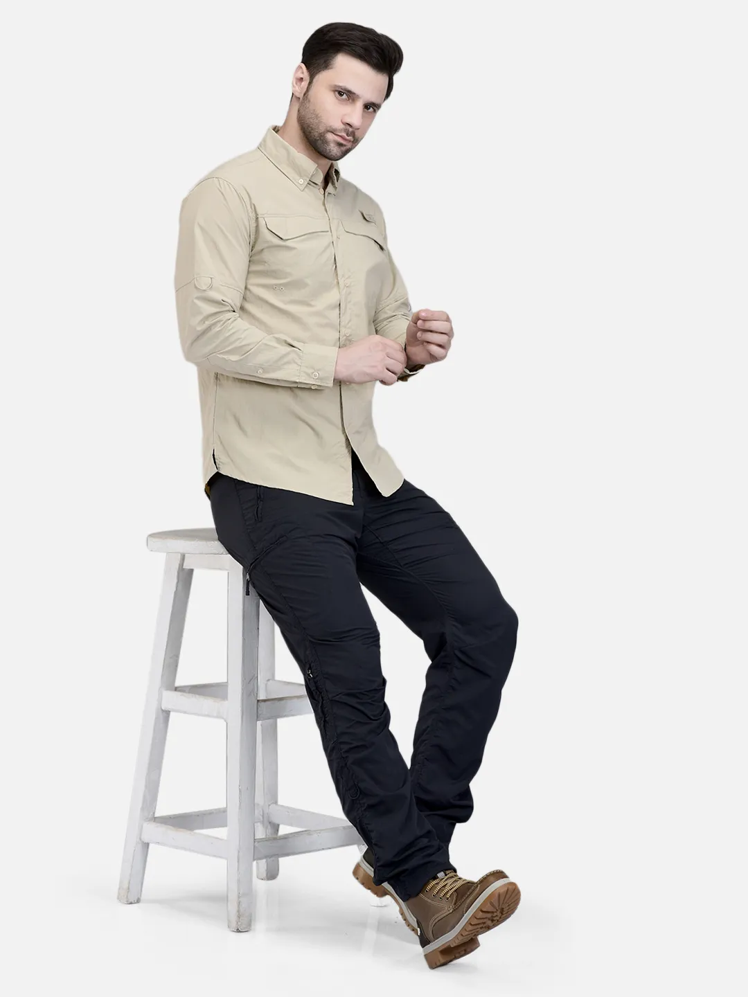 Woodland Men Beige FS Fishing Shirt 7