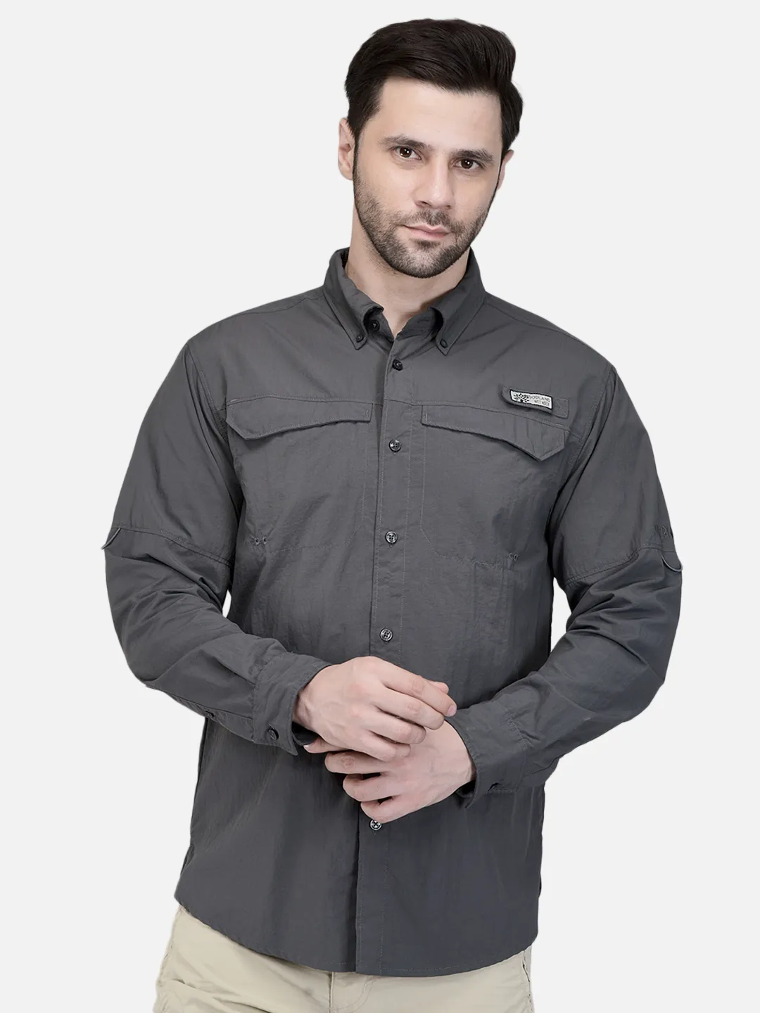 Woodland Men D-grey  FS Fishing Shirt