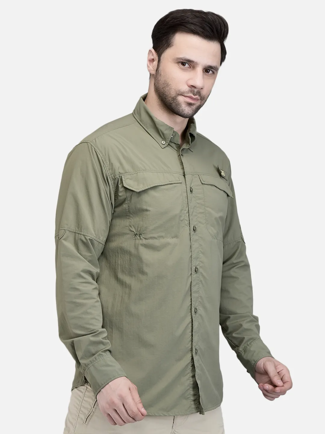 Woodland Men Olive FS Fishing Shirt 3