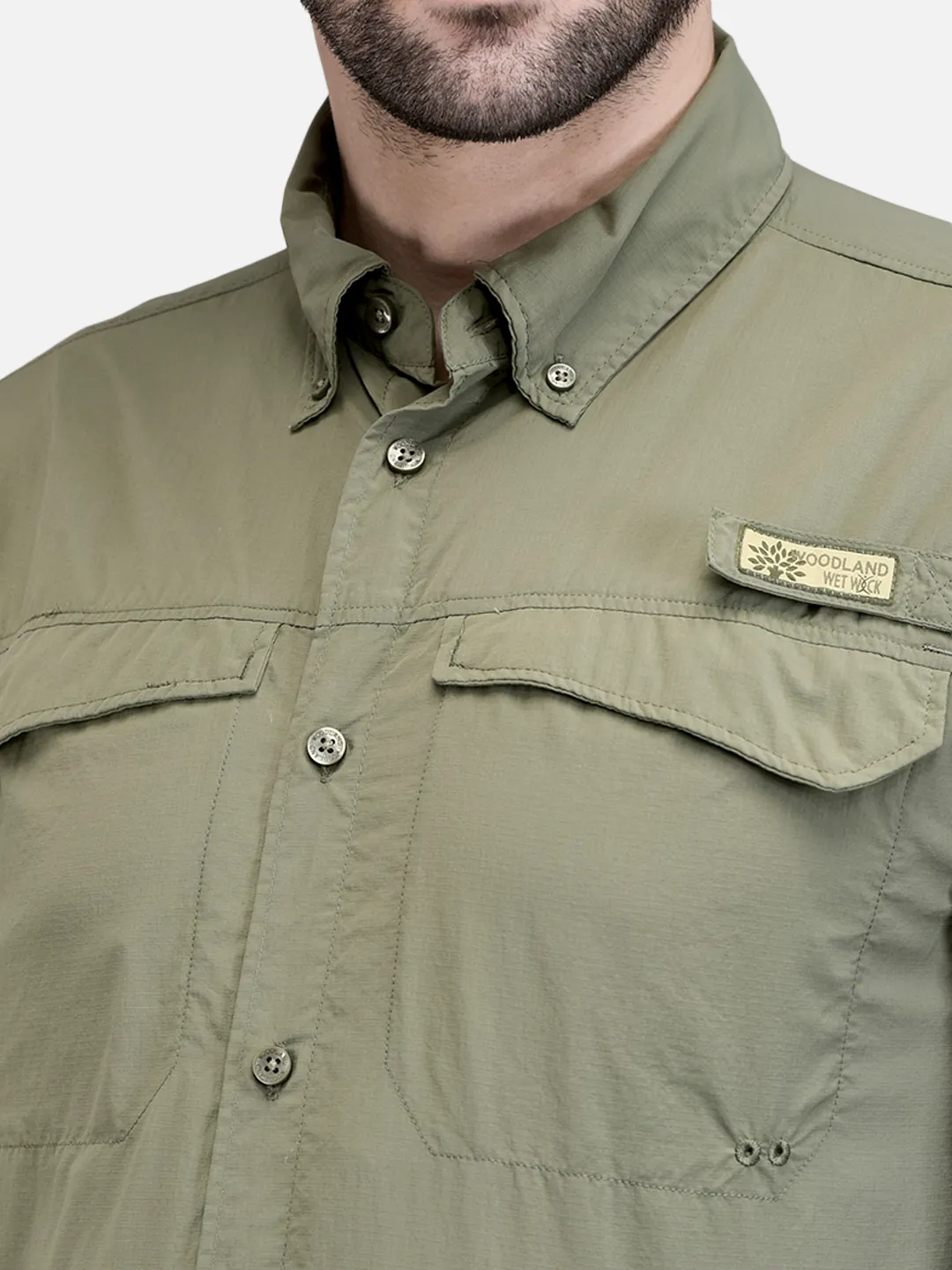 Woodland Men Olive FS Fishing Shirt 4