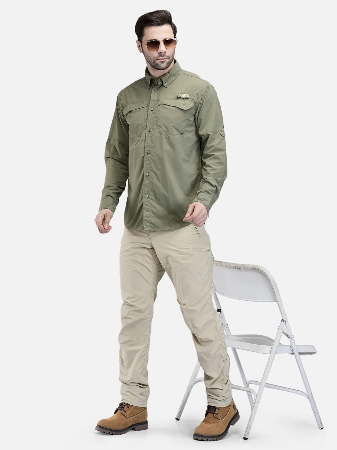 Woodland Men Olive FS Fishing Shirt 7