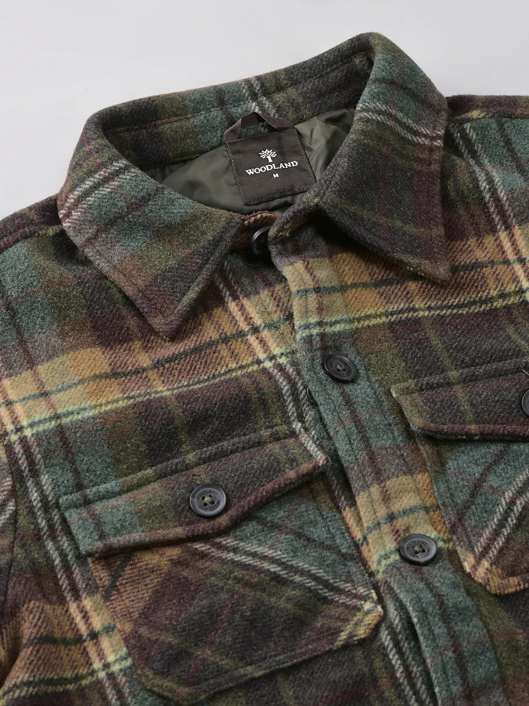 Olive/Mustard Prewinter Shirt For Men - Thumbnail 5