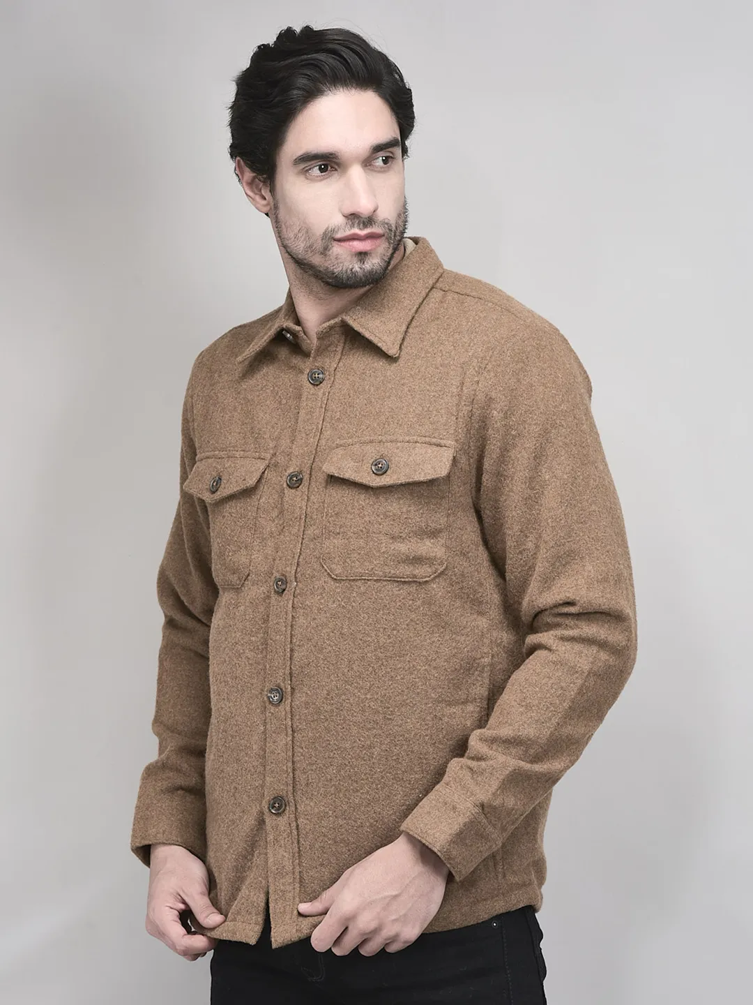 Woodland Camel Men Prewinter Shirt - Thumbnail 3