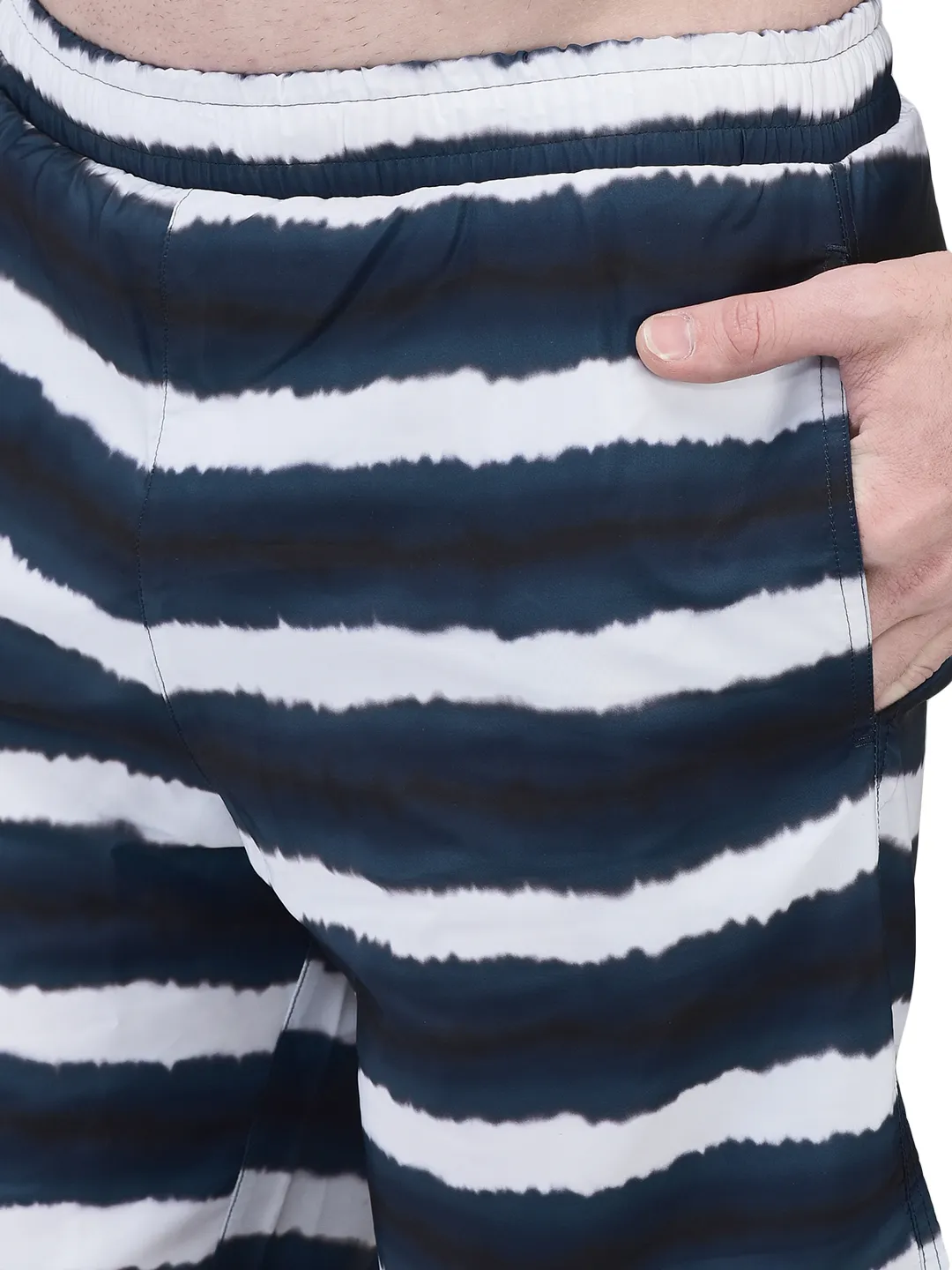 Sblue/White Tie-Dye Shorts - Thumbnail 5