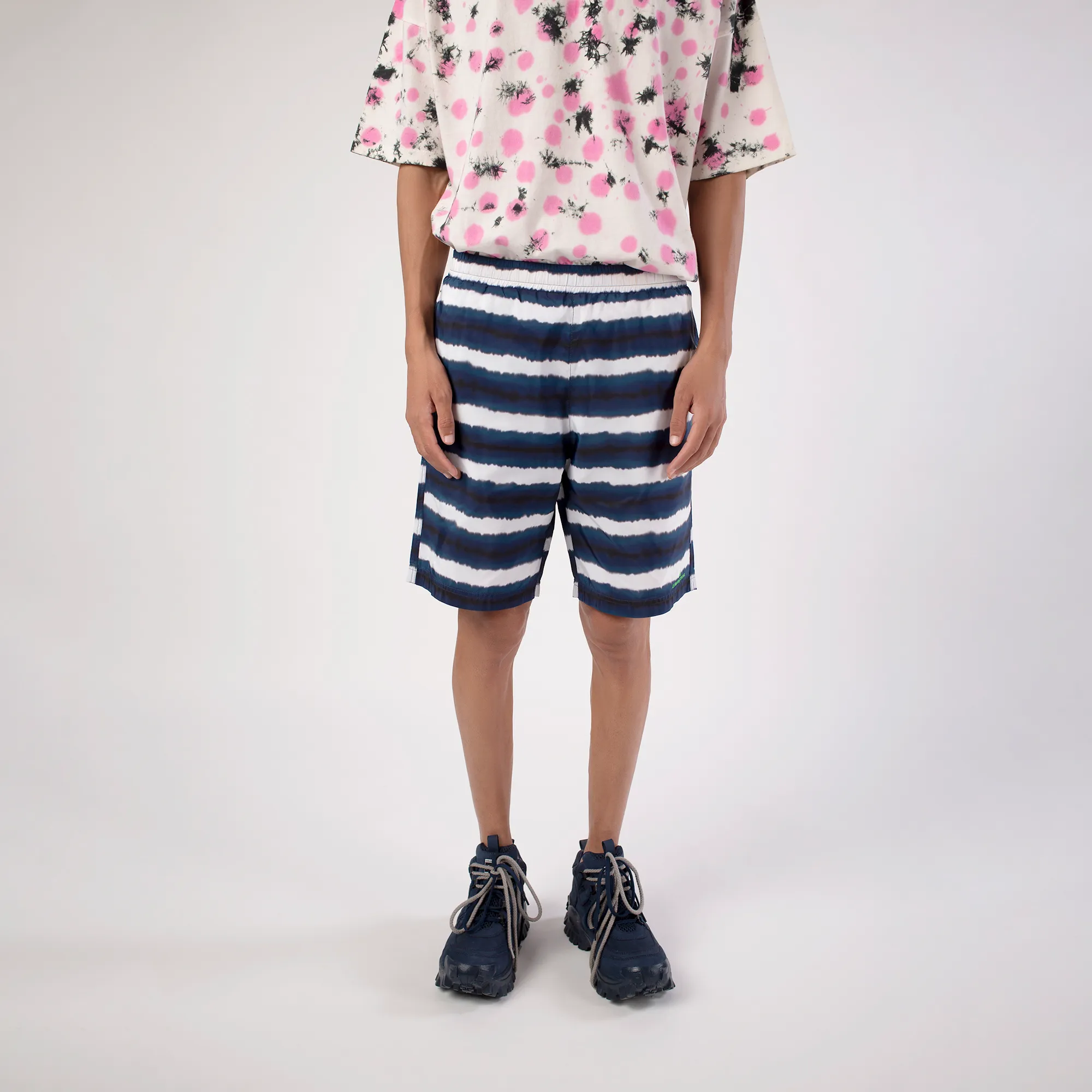 Sblue/White Tie-Dye Shorts - Thumbnail 8