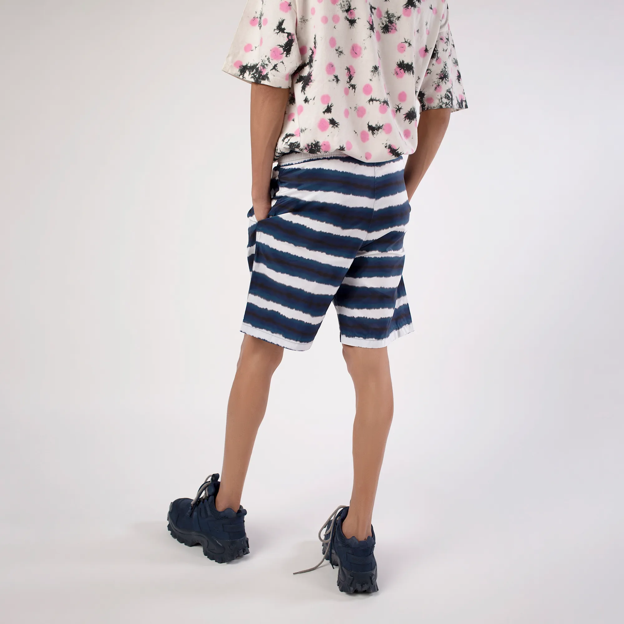 Sblue/White Tie-Dye Shorts - Thumbnail 10