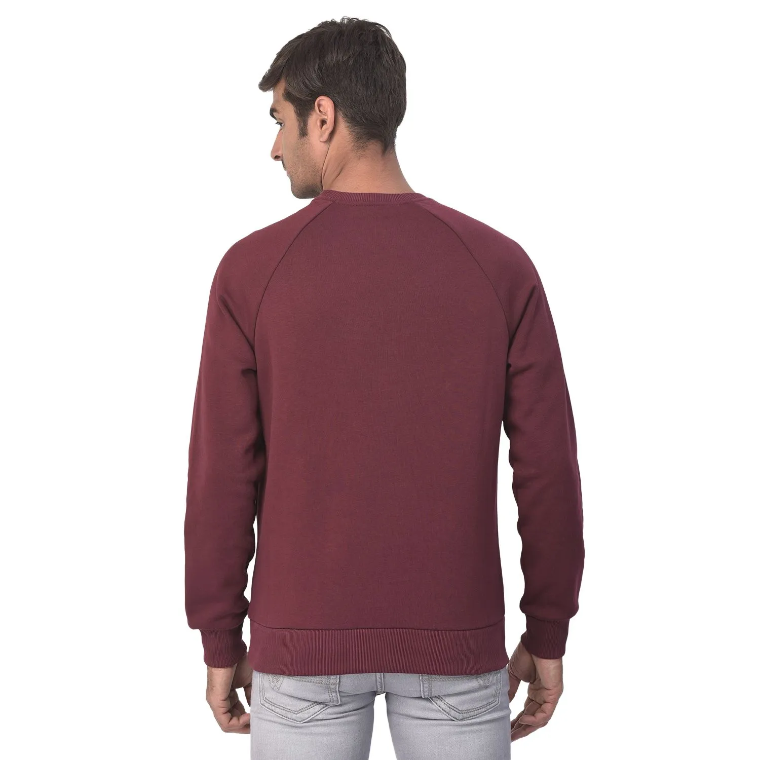 Dark wine sweatshirt for men - Thumbnail 4